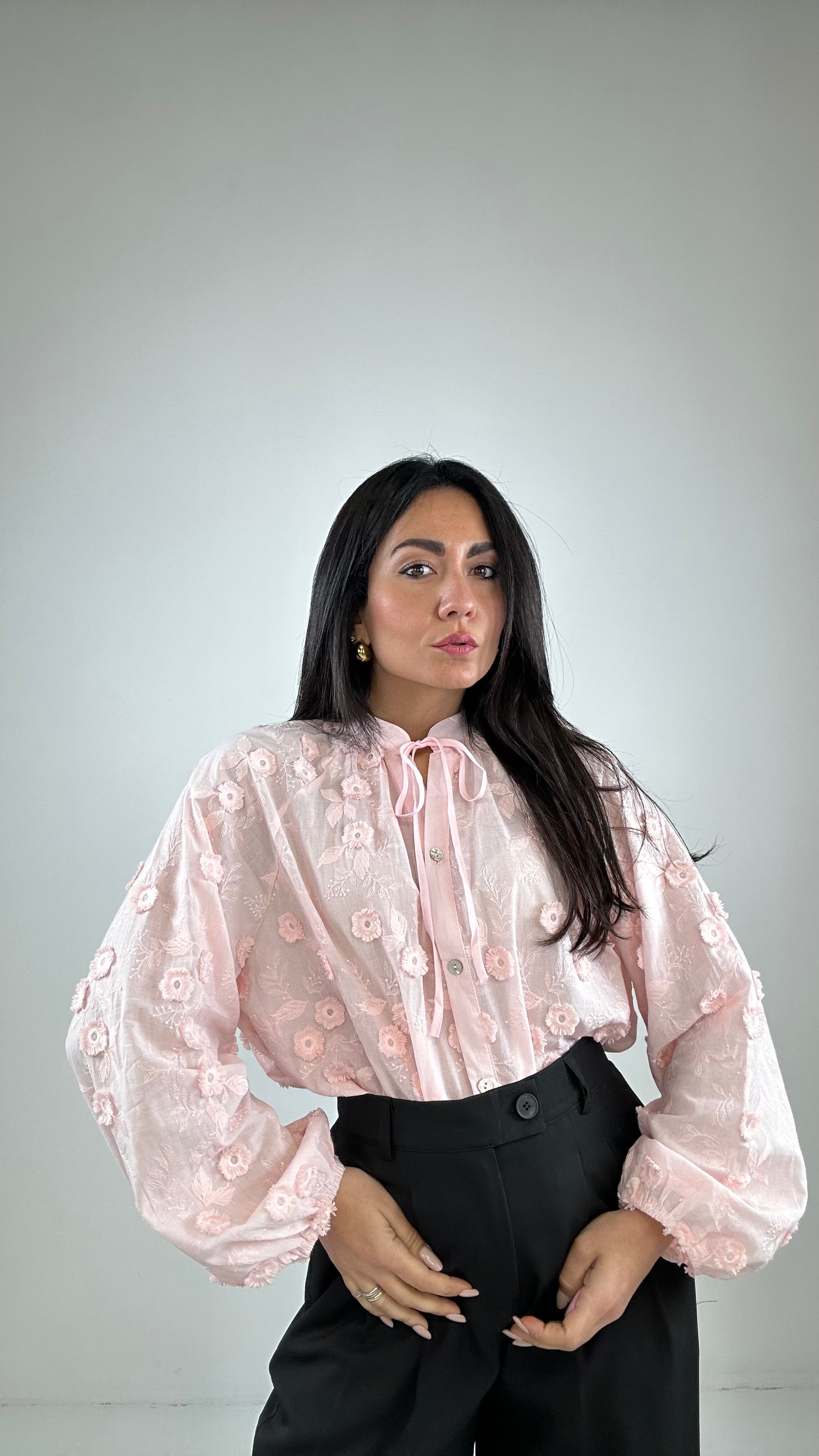 Camicia FIORELLINO RILIEVO - ROSA