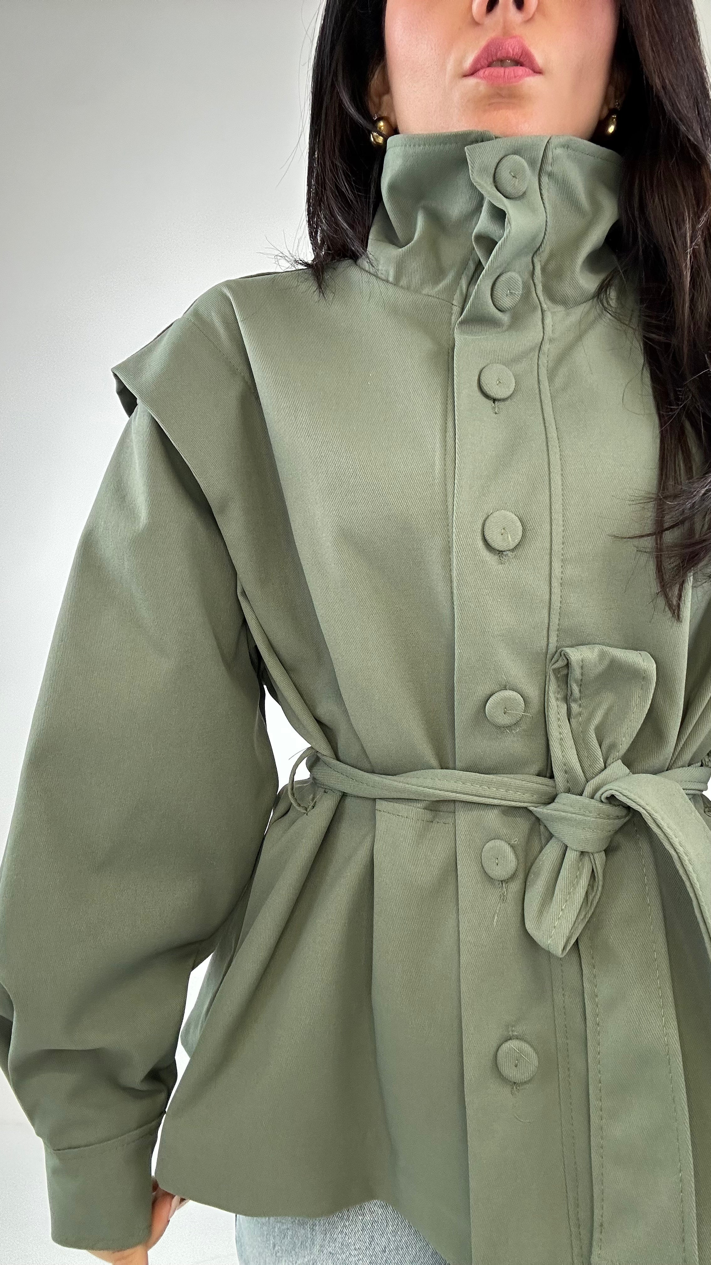 Trench CON CINTURA - VERDE MILITARE