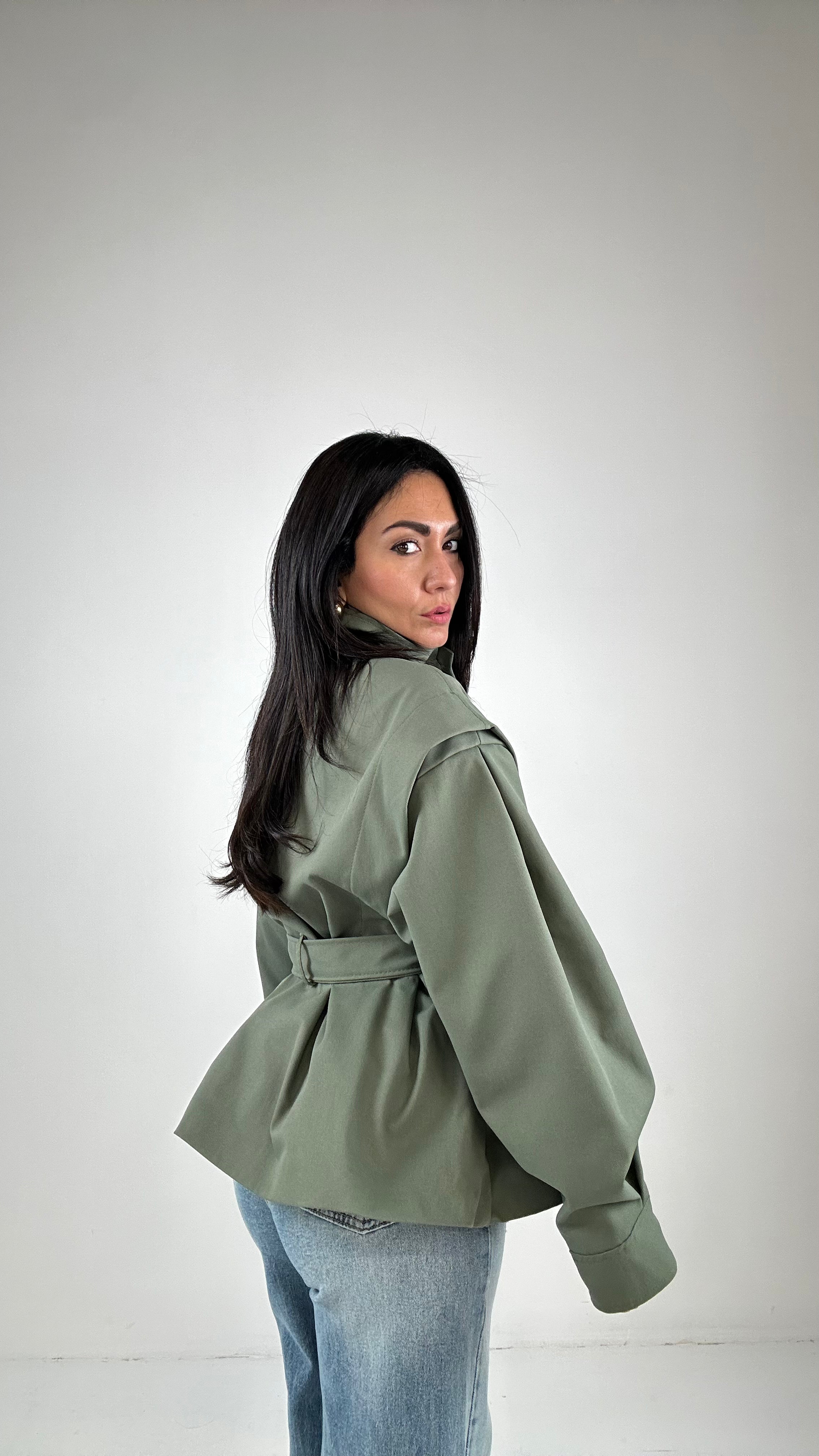 Trench CON CINTURA - VERDE MILITARE