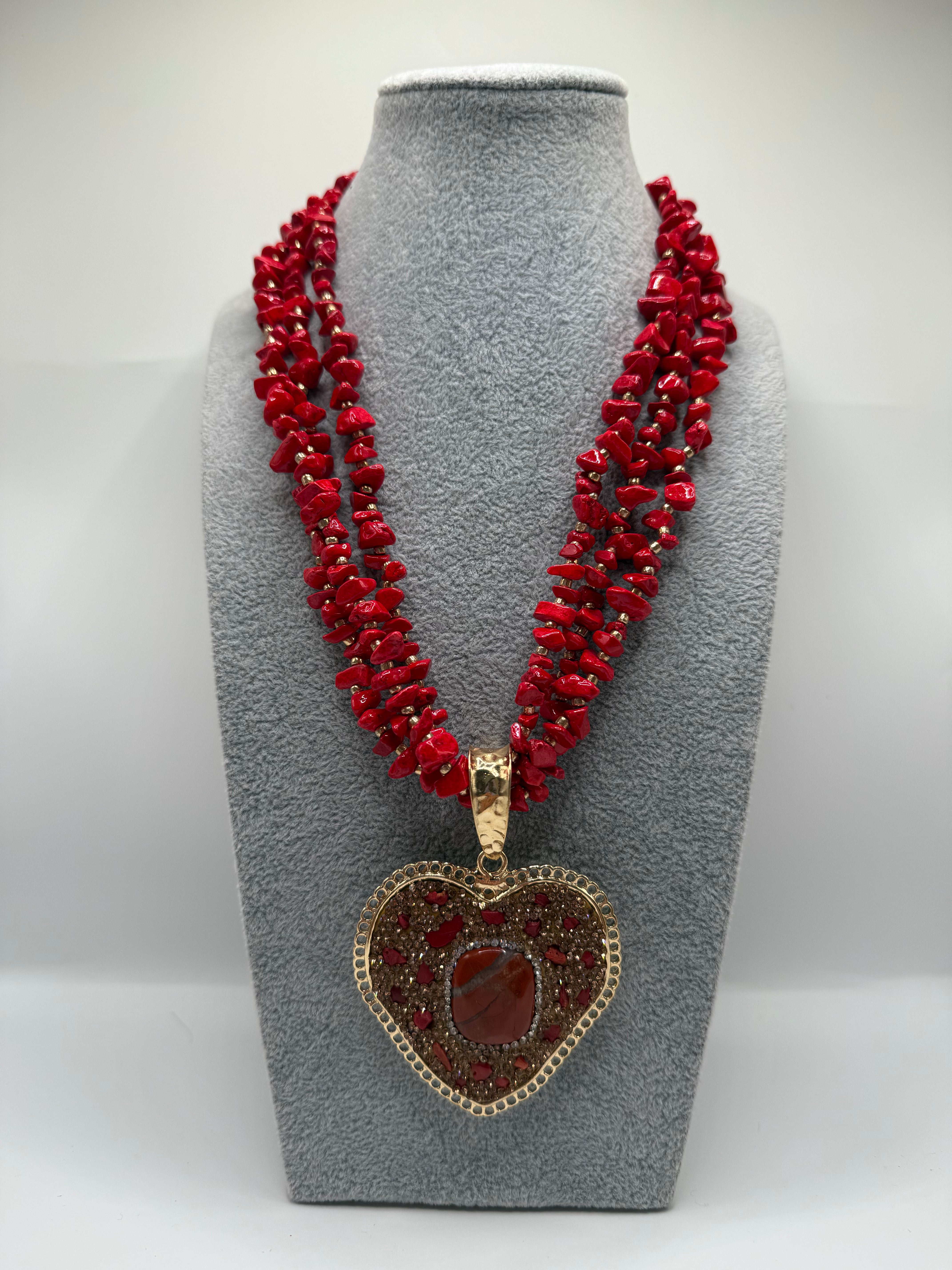 Collana CUORE CORALLI - ROSSO