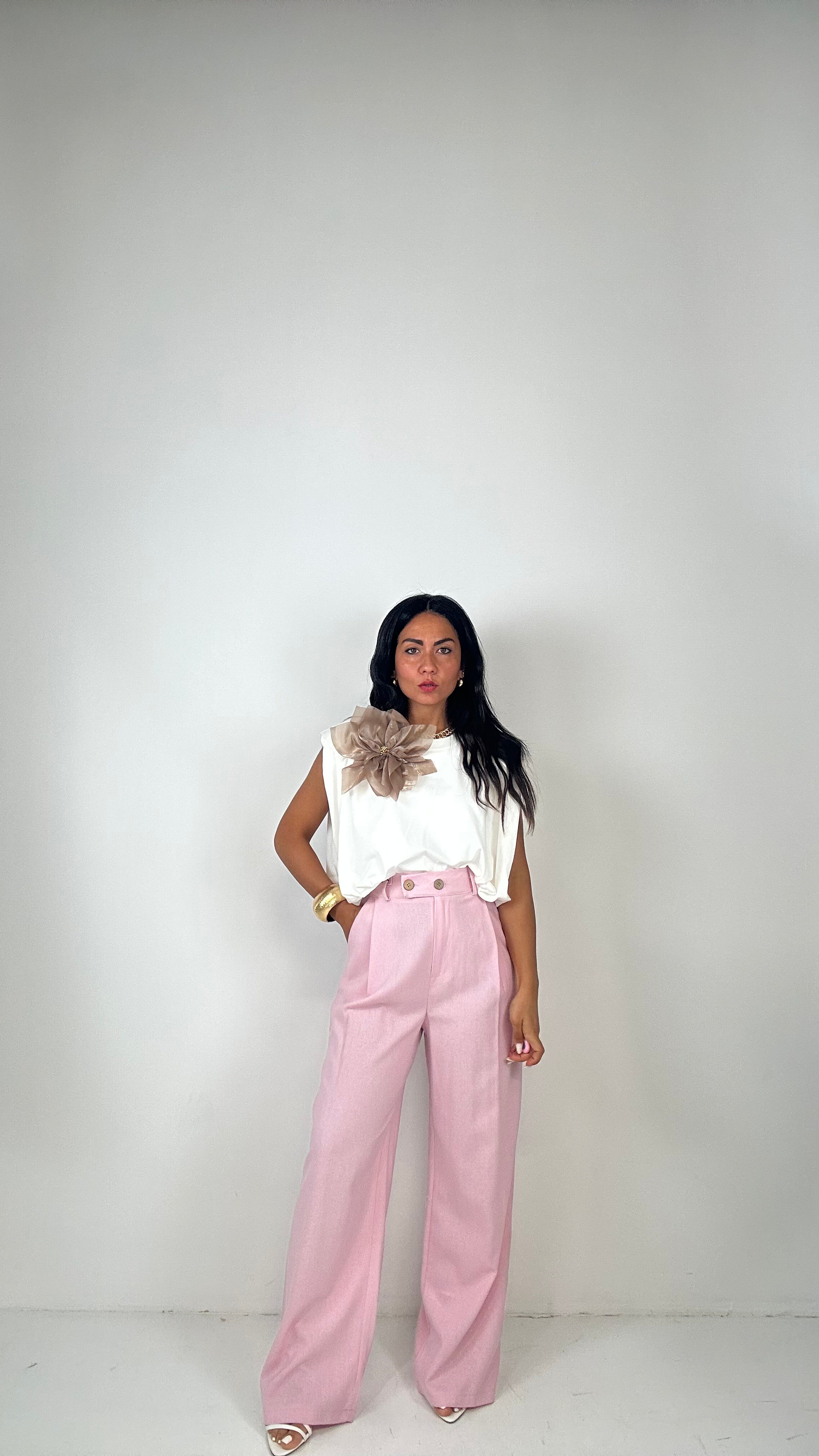 Pantalone SUMMER LINO - ROSA