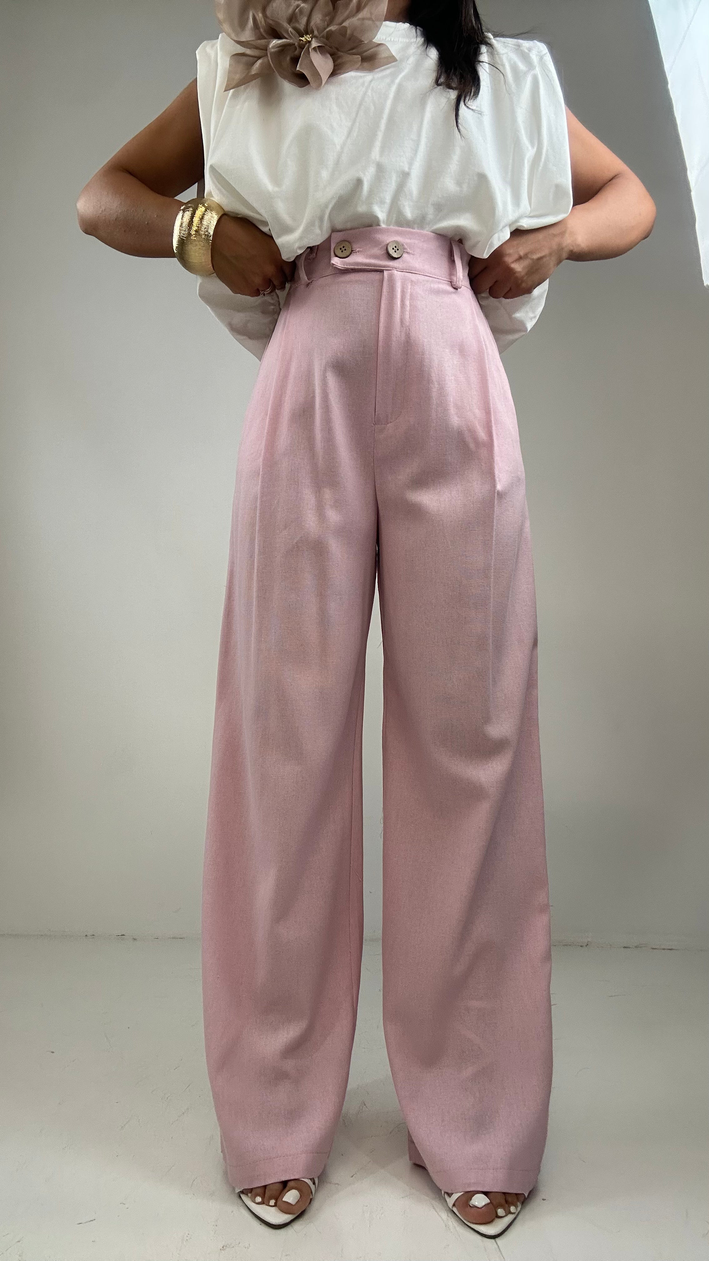 Pantalone SUMMER LINO - ROSA