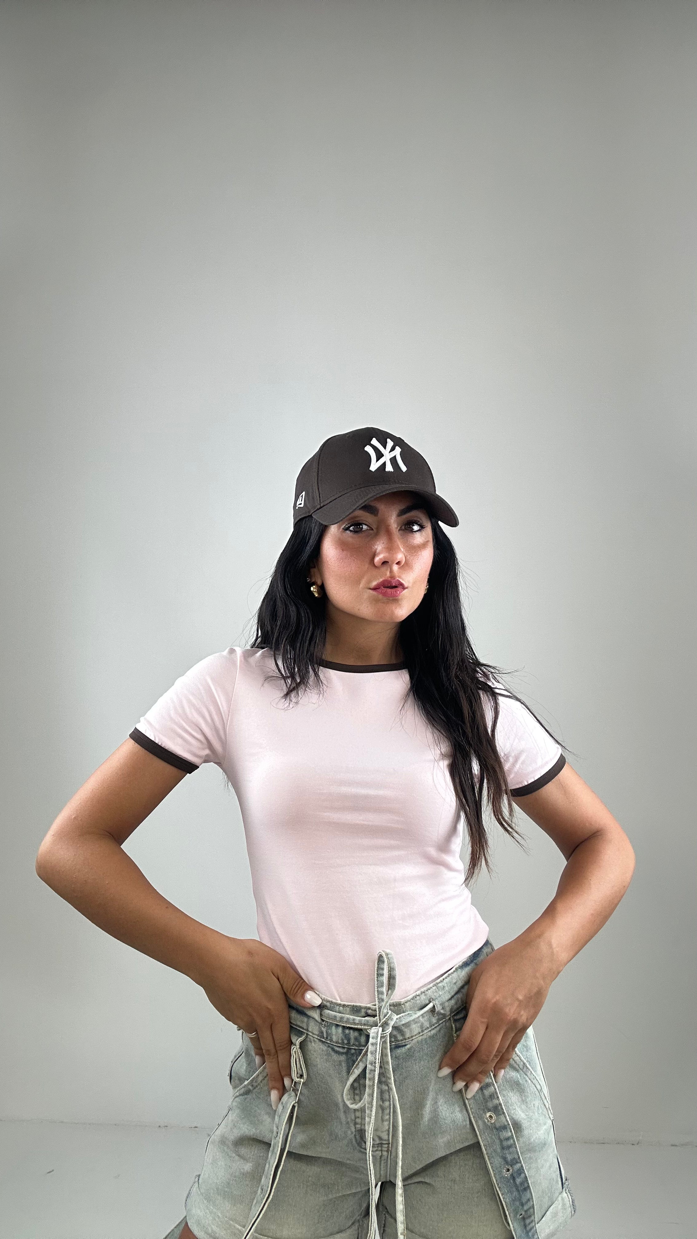 T-shirt JUST CON BORDO - ROSA