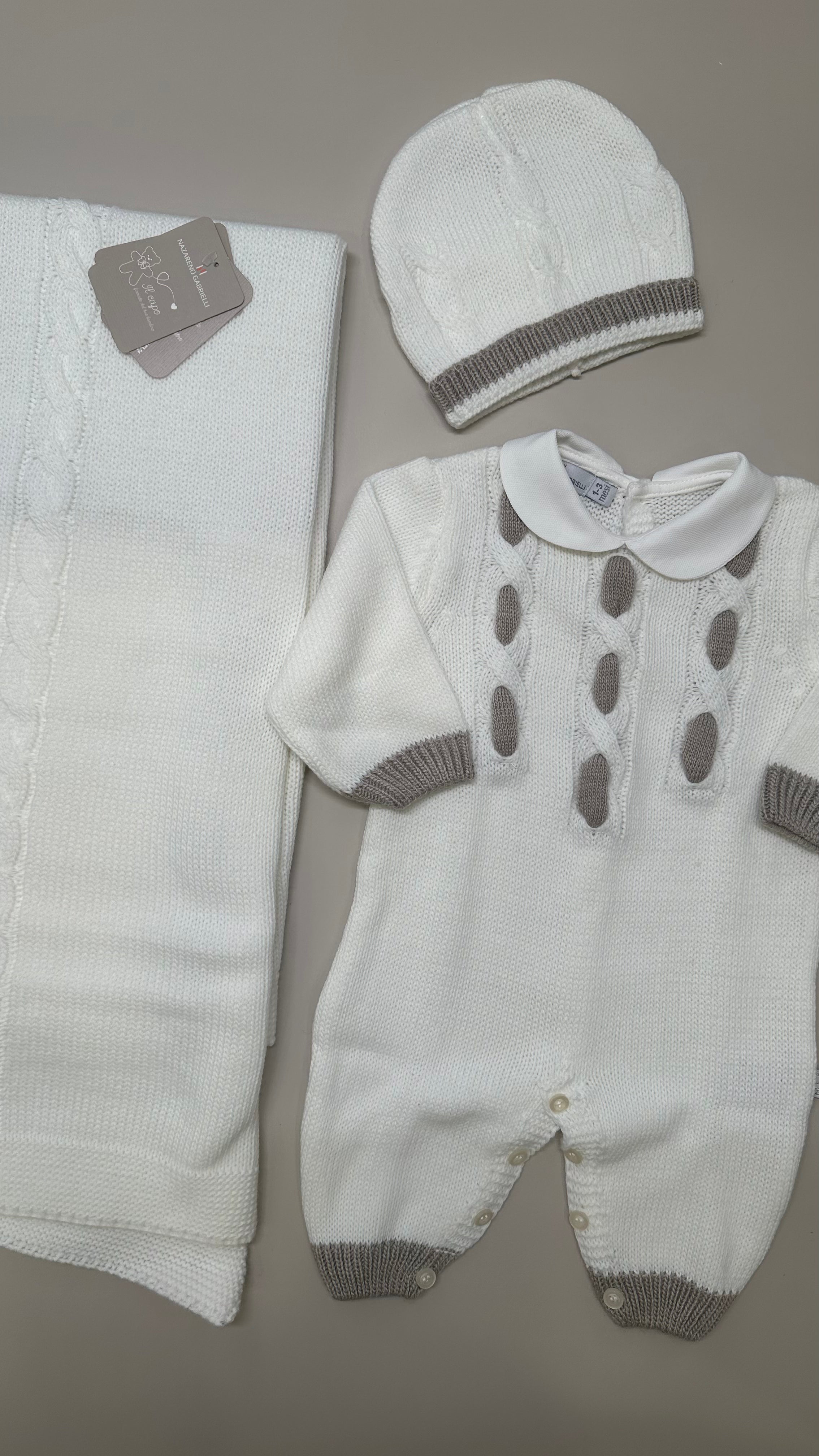Set NASCITA TRECCIA BICOLOR - PANNA