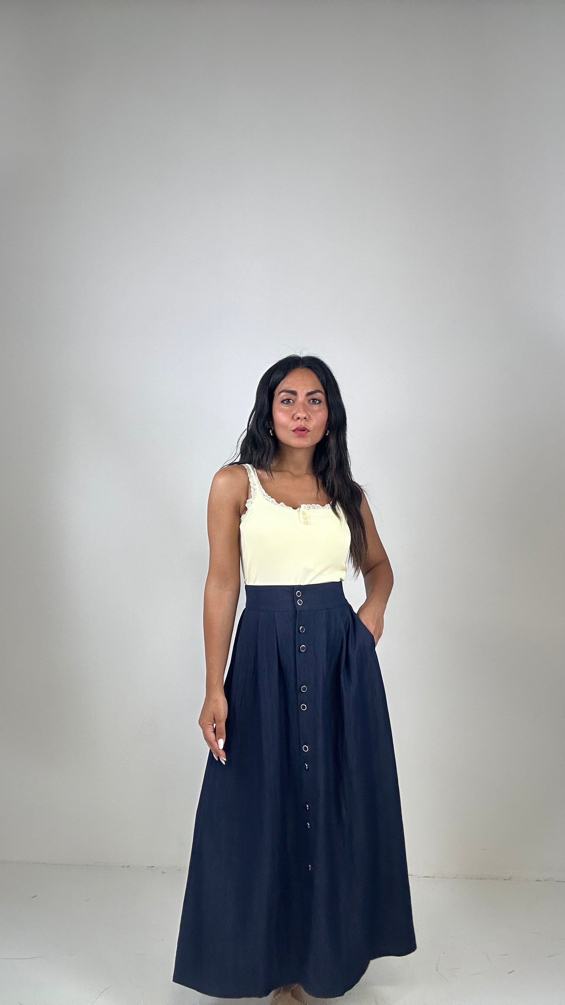 Gonna BOTTONCINI JEANS - BLU