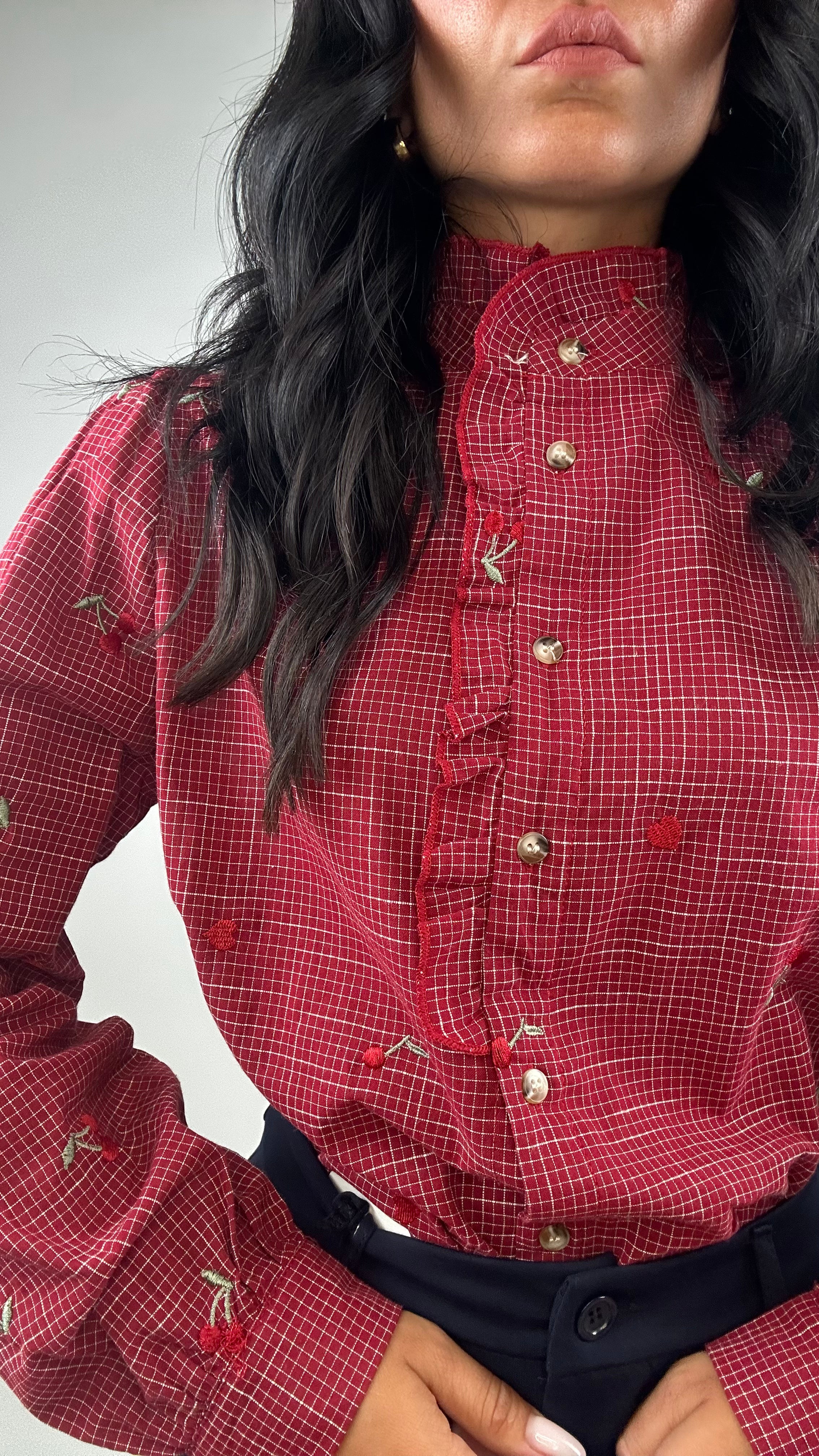 Camicia CHERRY QUADRI - ROSSO