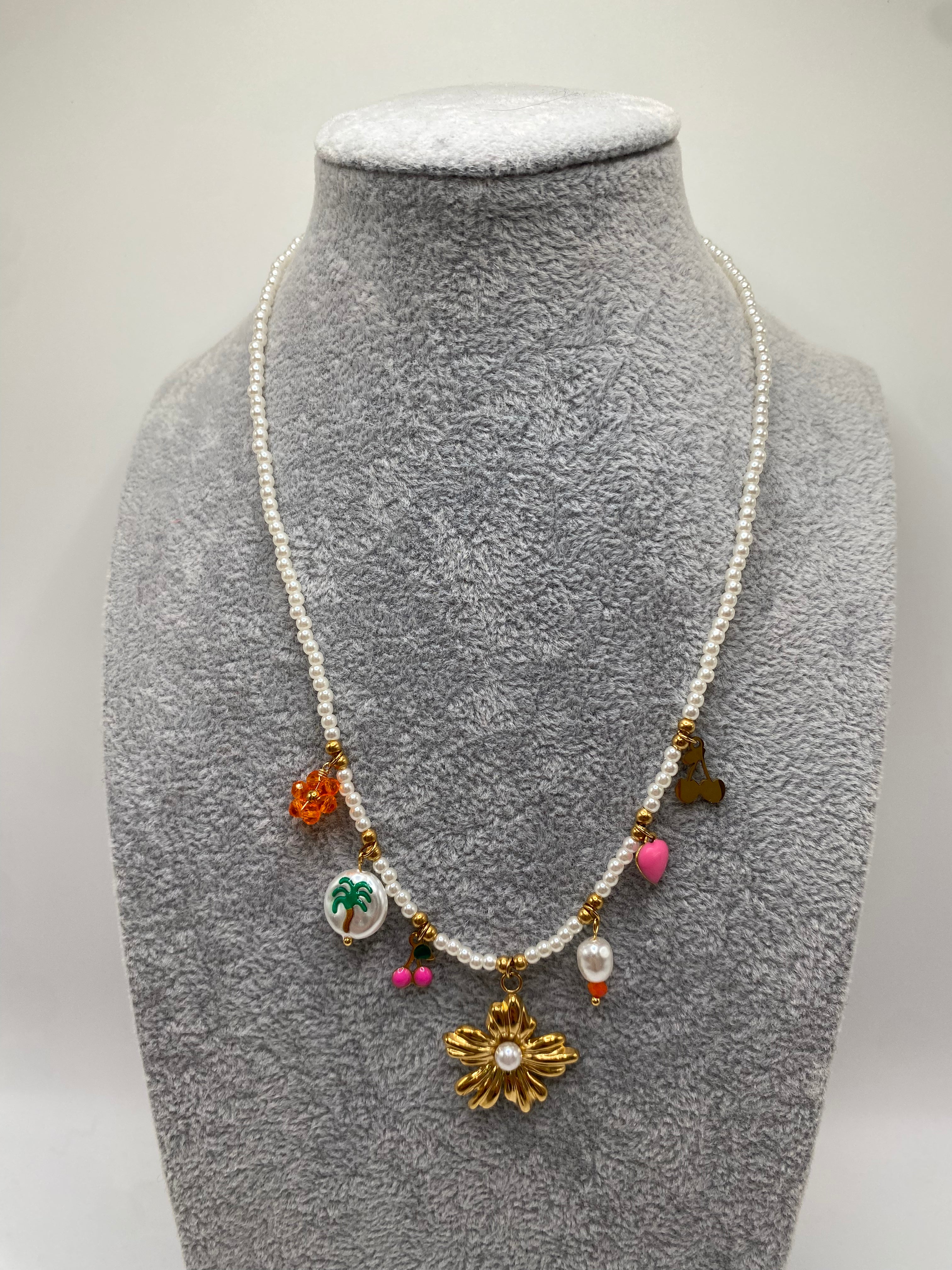 Collana FIORE ORO - BIANCO