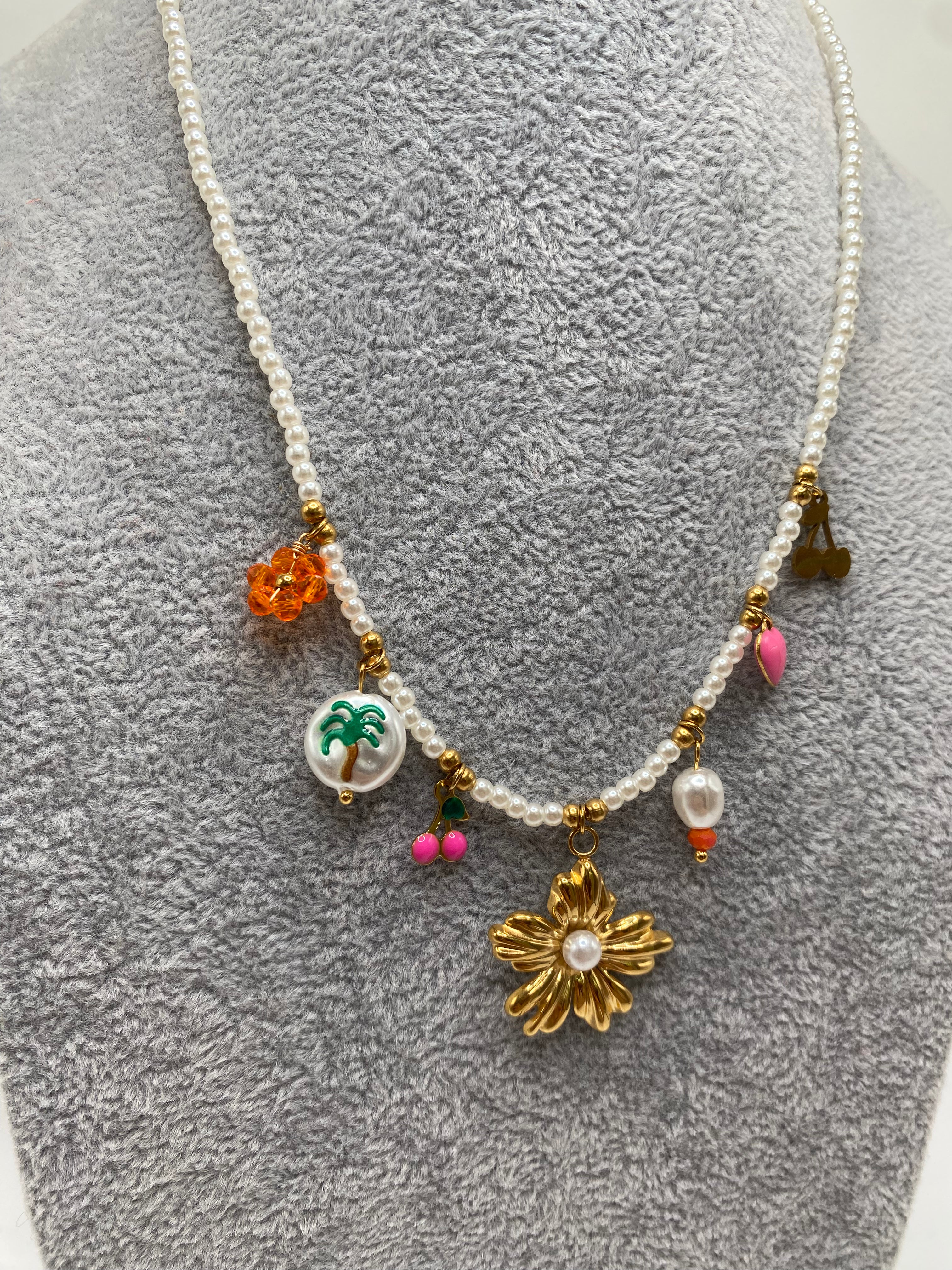 Collana FIORE ORO - BIANCO
