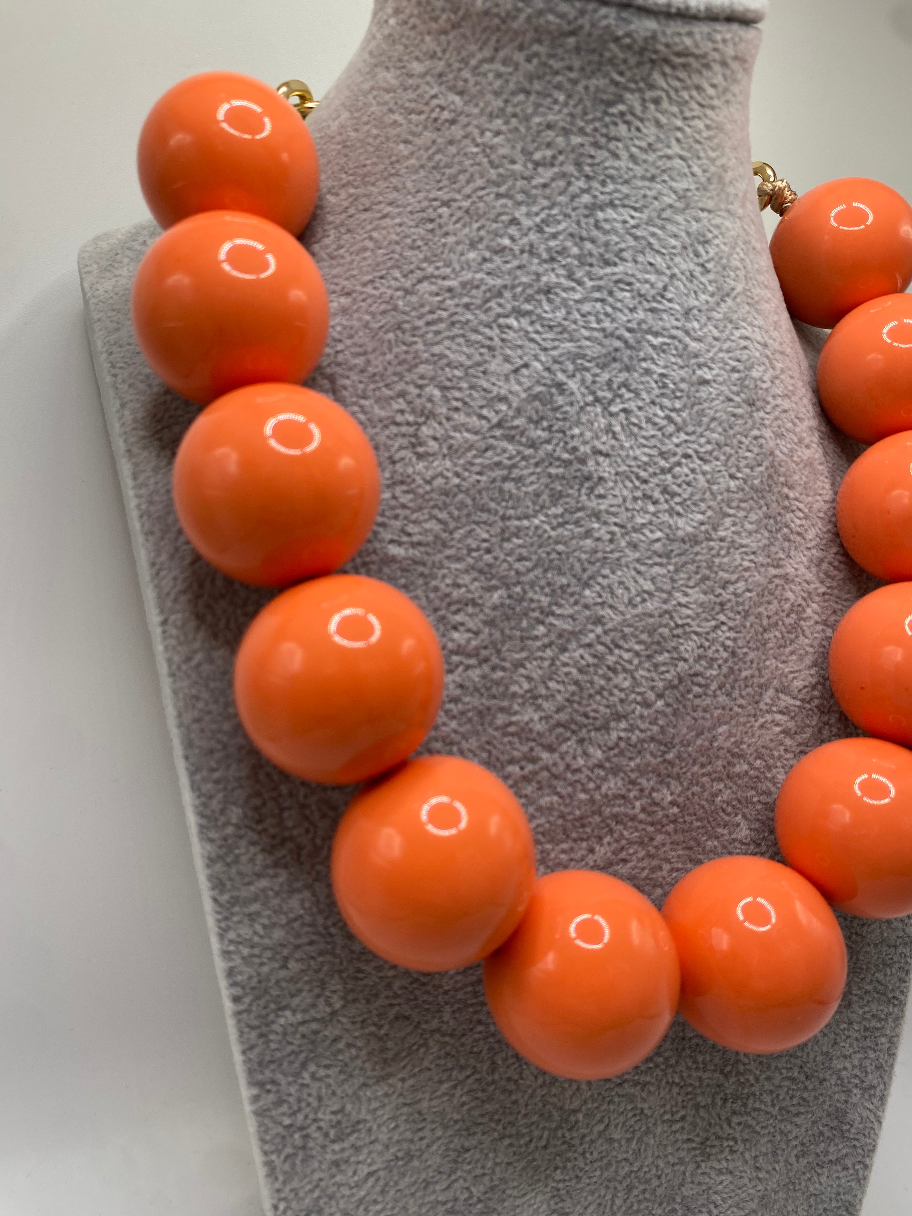 Collana PERLA BIG - ARANCIO