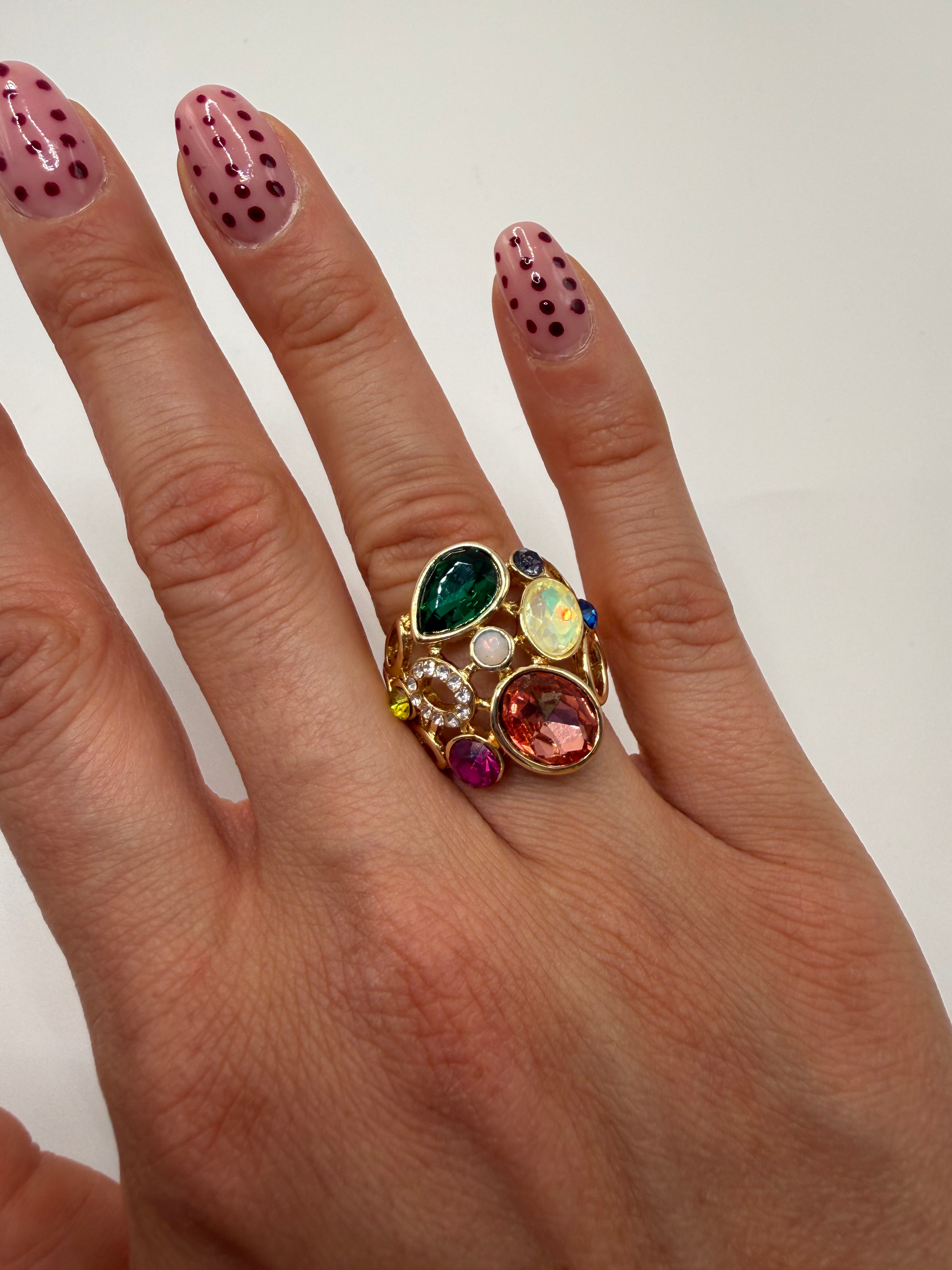 Anello ELASTICIZZATO PIETRE - VERDE
