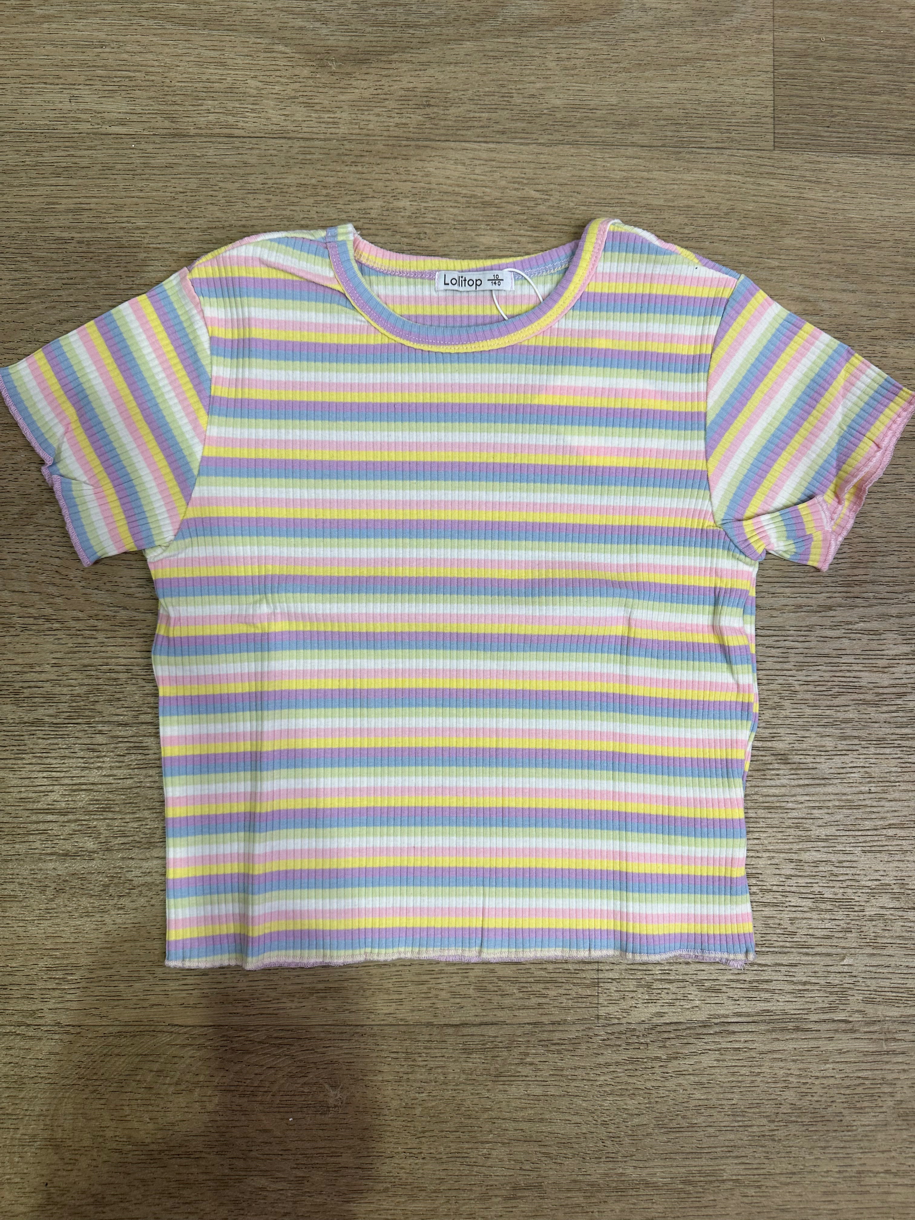 T-shirt RIGHE 4-12A - ROSA