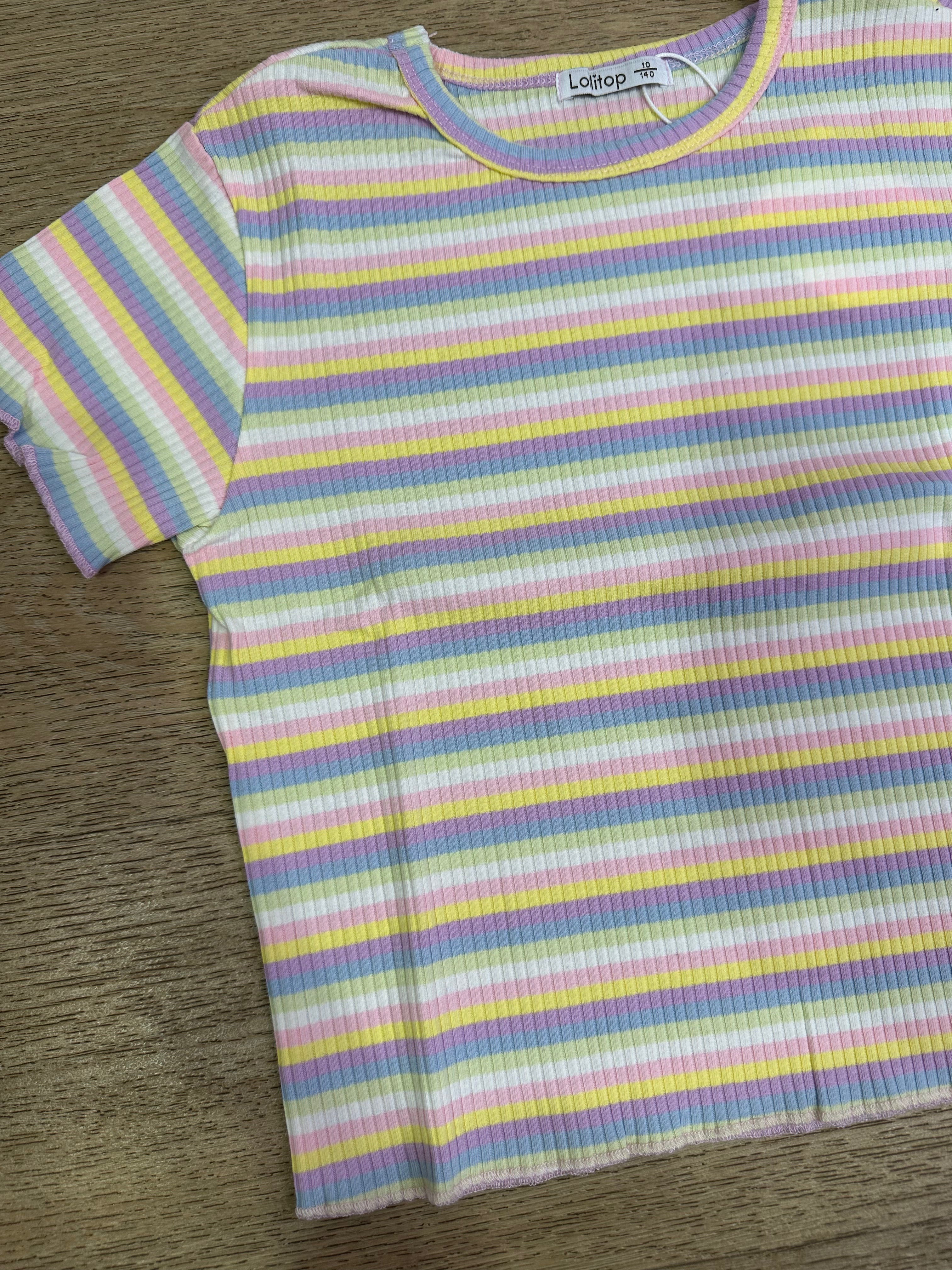 T-shirt RIGHE 4-12A - ROSA