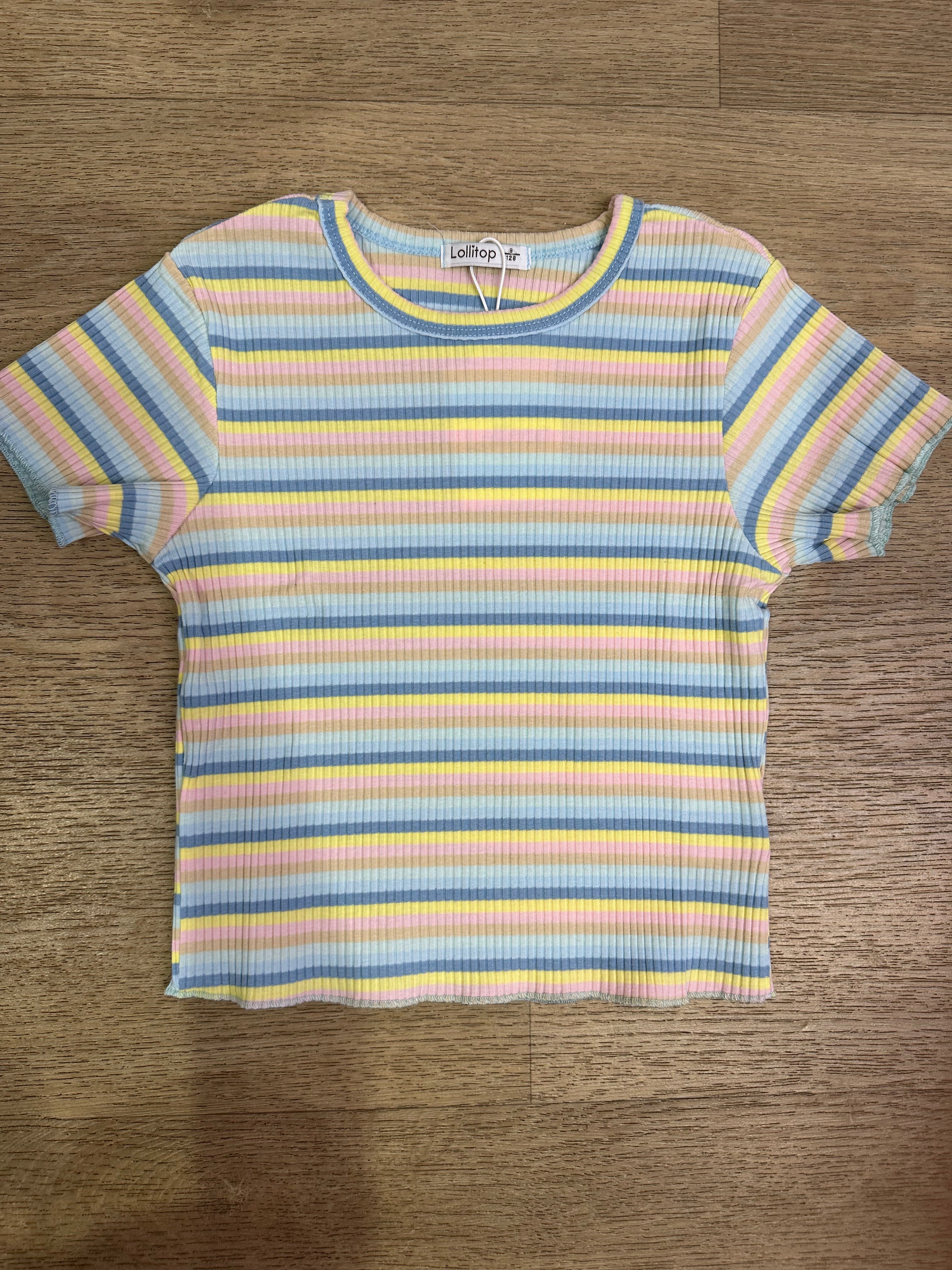 T-shirt RIGHE 4-12A - CELESTE