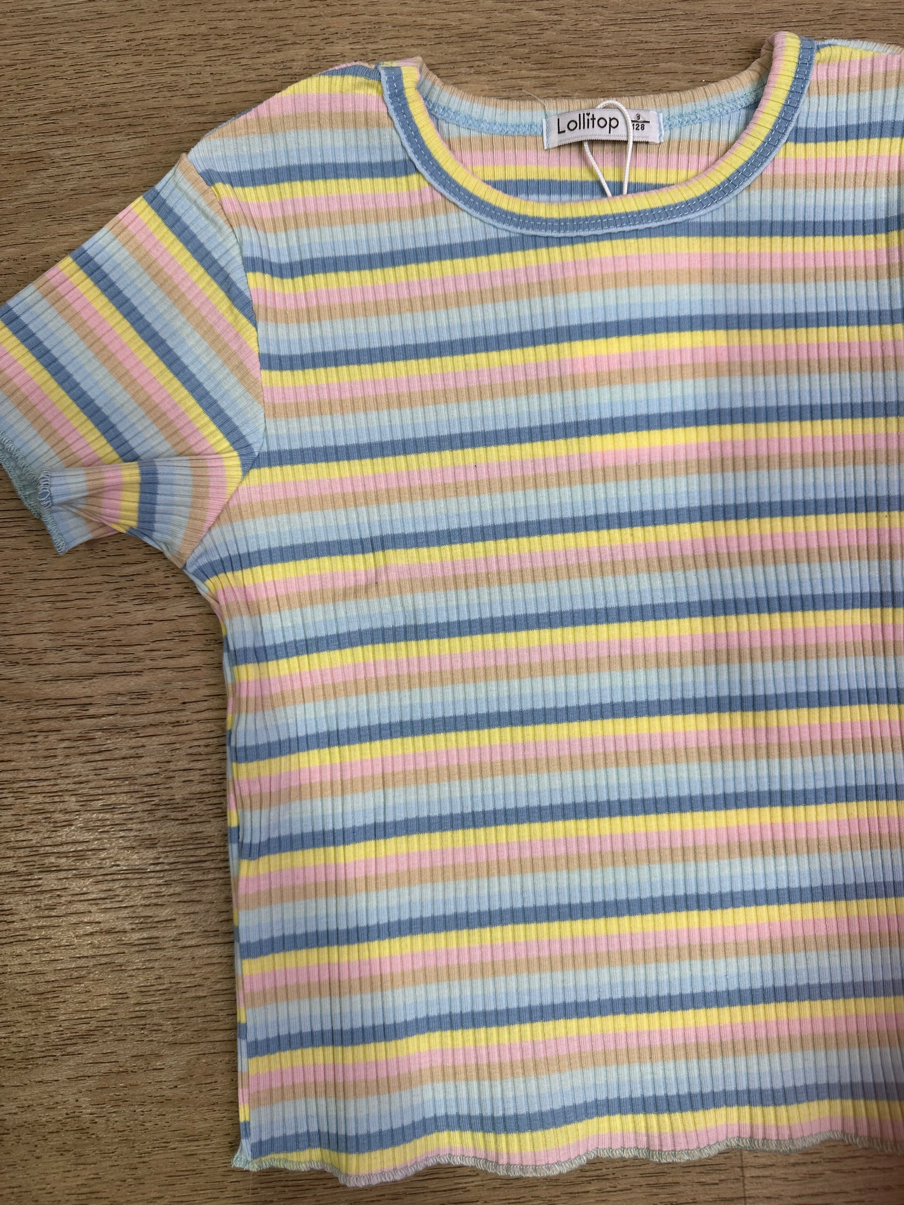 T-shirt RIGHE 4-12A - CELESTE