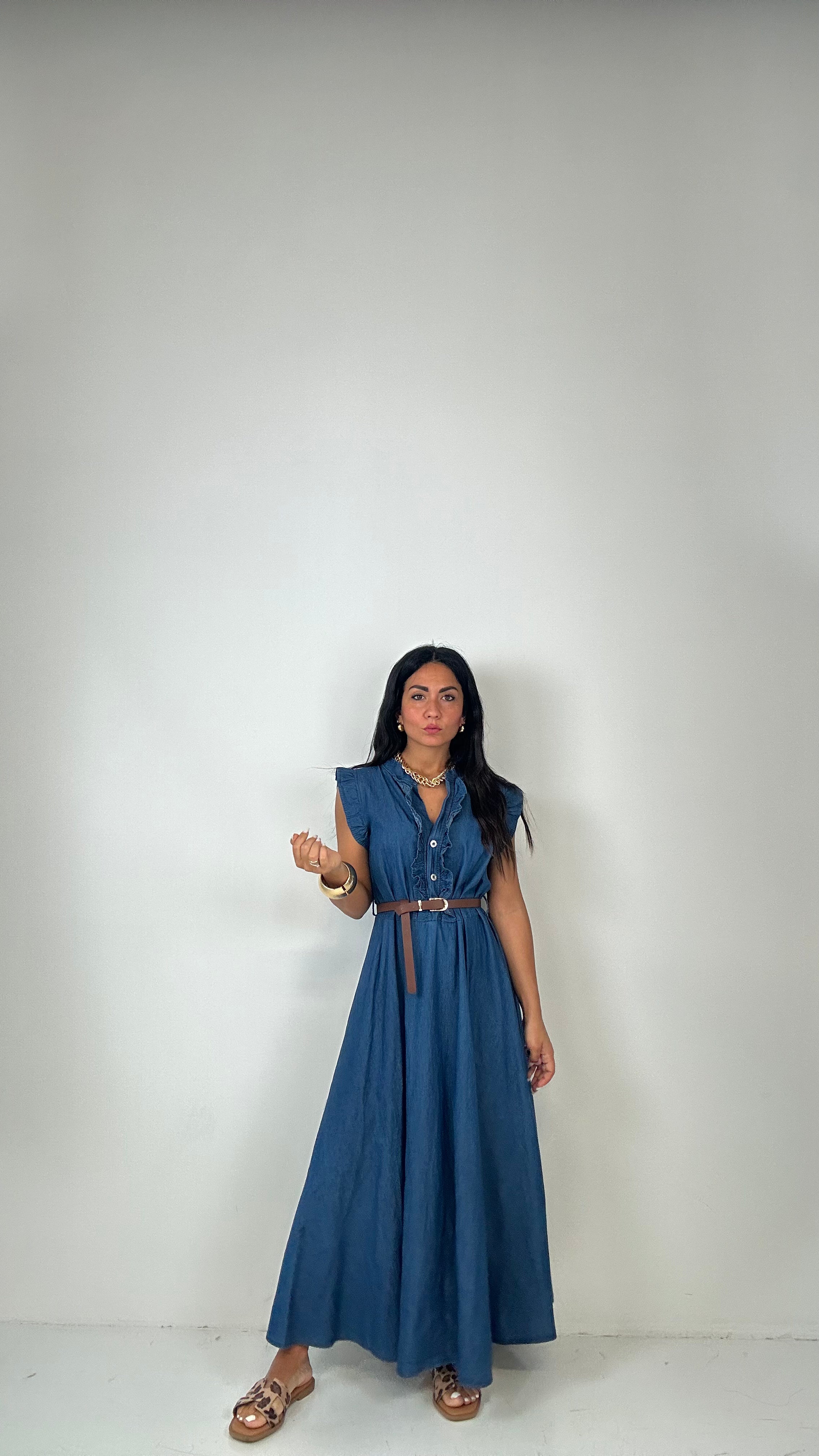 Abito DENIM CON VOLANT - JEANS