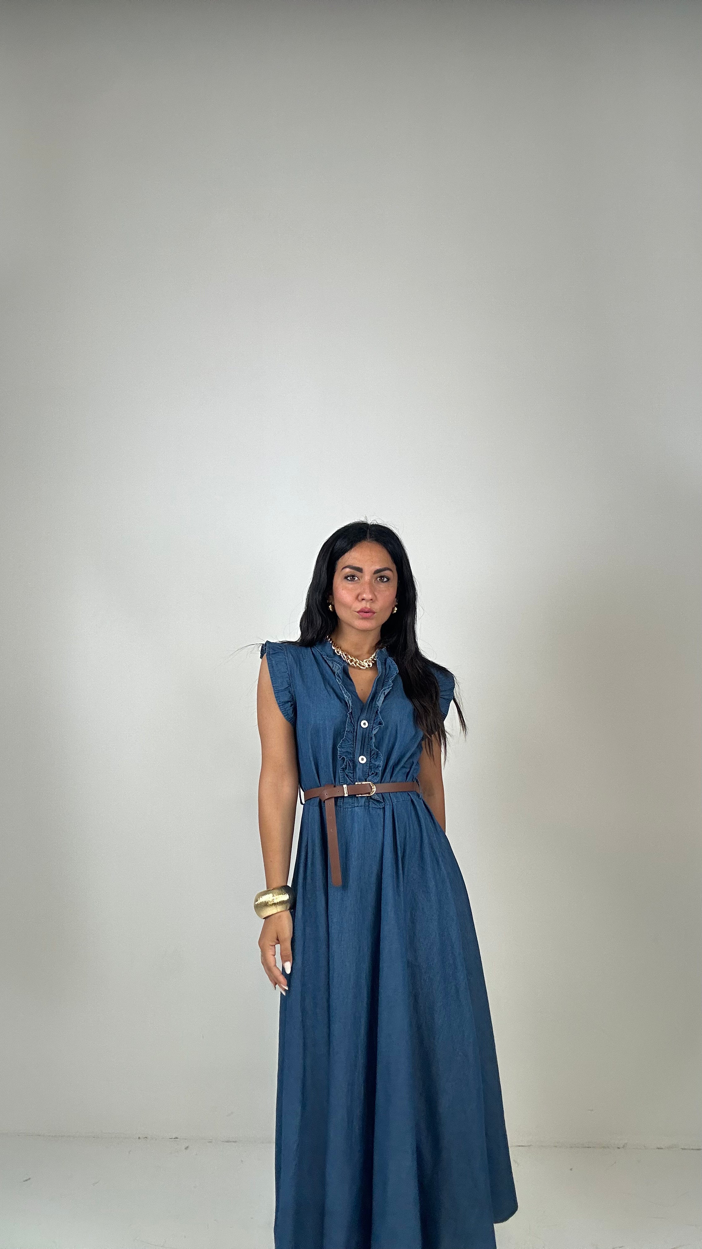 Abito DENIM CON VOLANT - JEANS