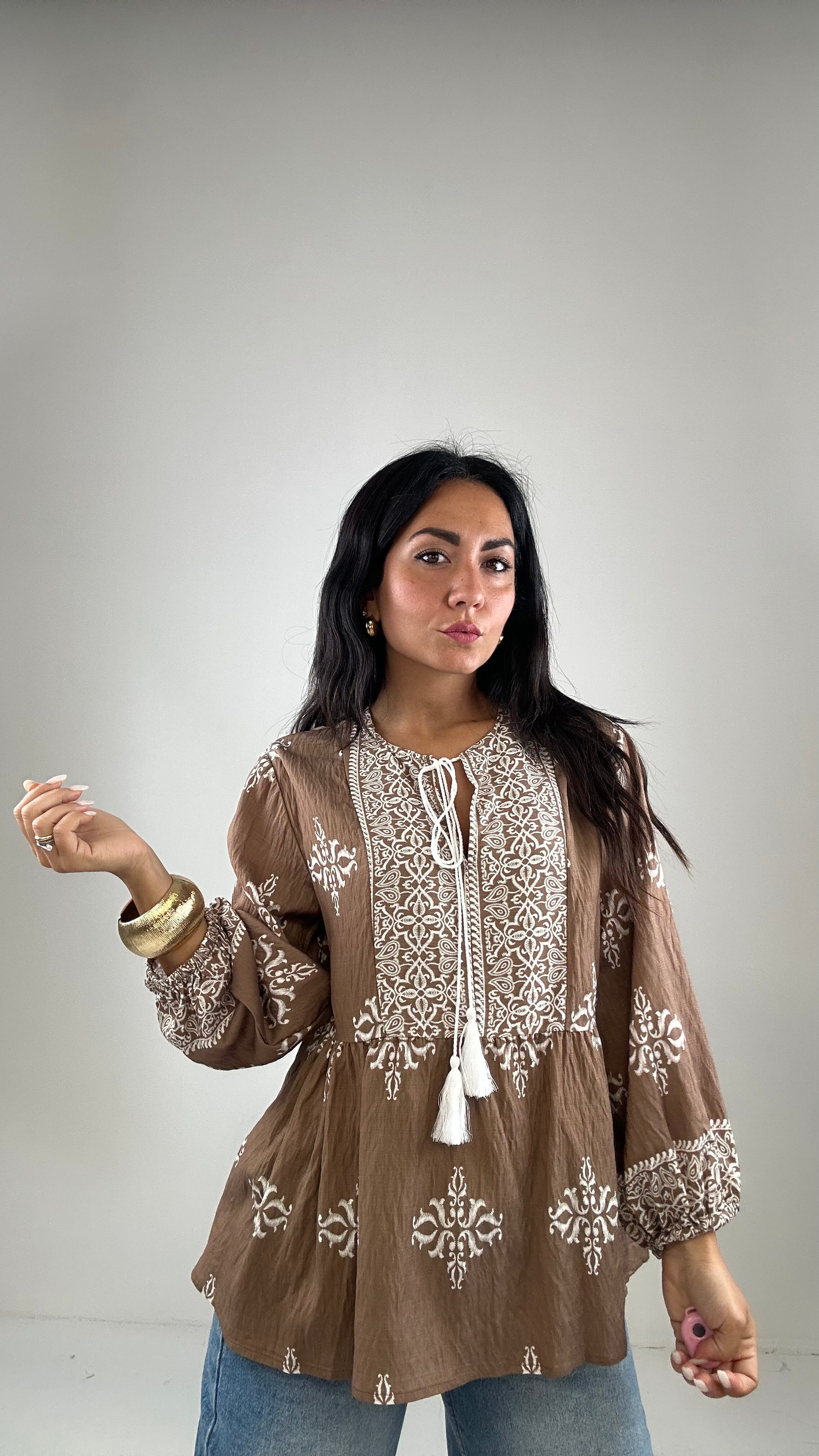 Blusa ORIENTE - CAMMELLO