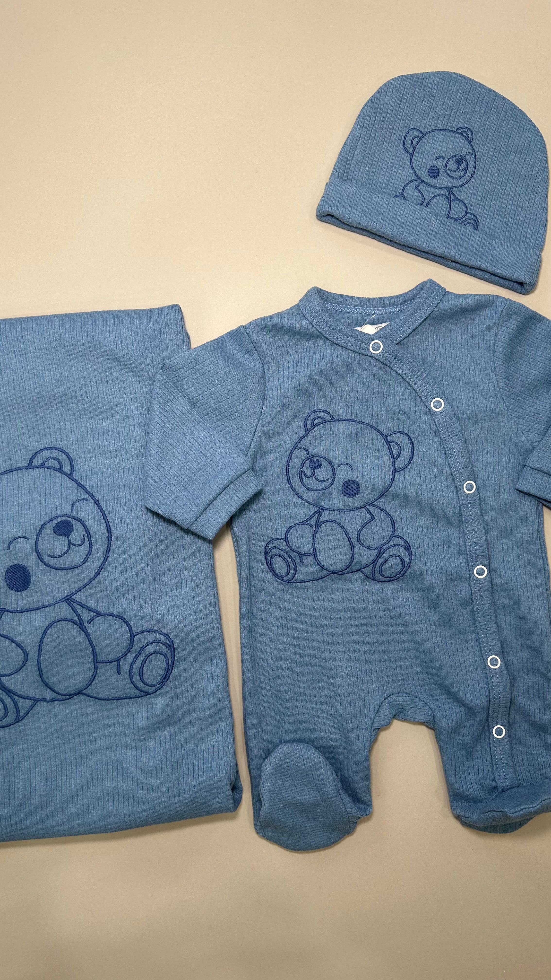 Set 3pz ORSETTO TUTINA+CAPPEL+COPER - BLU