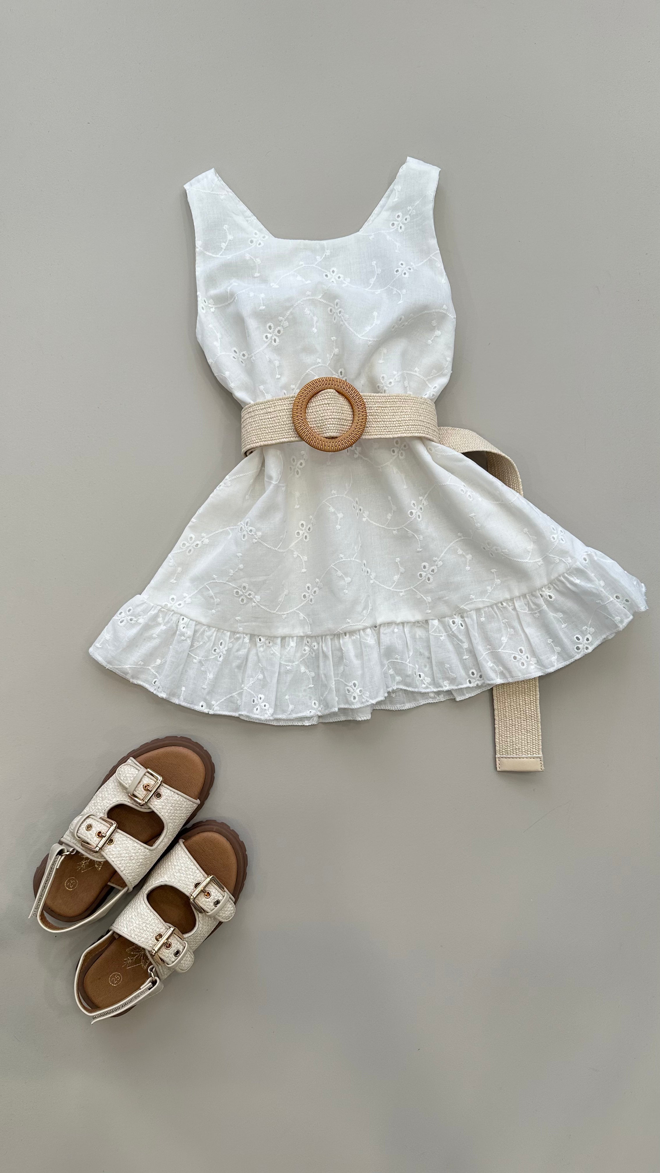 Vestitino CON CINTURA 2-12A - BIANCO