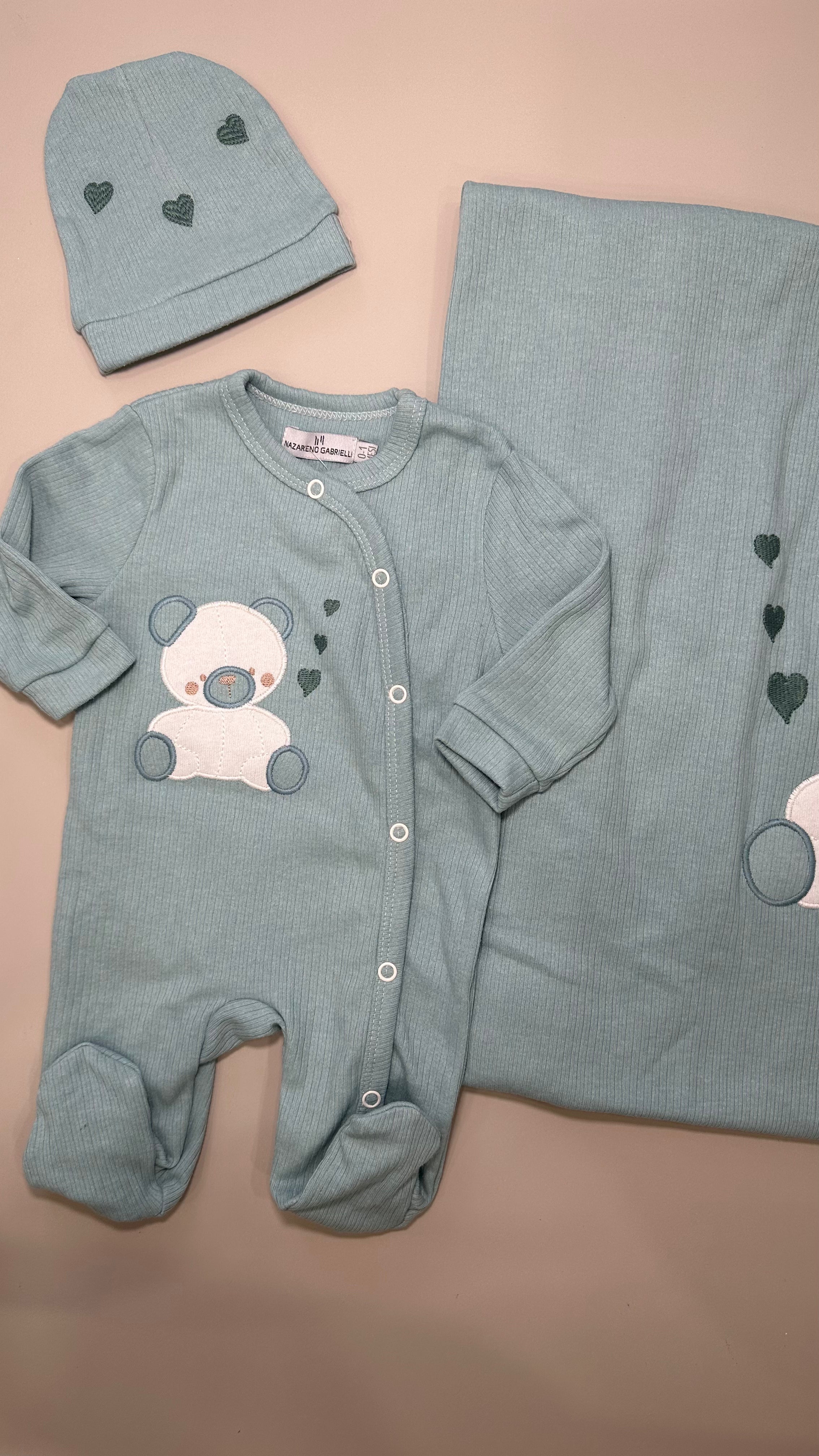 Set 3pz ORSETTO TUTINA+CAPPEL+COPER - VERDE