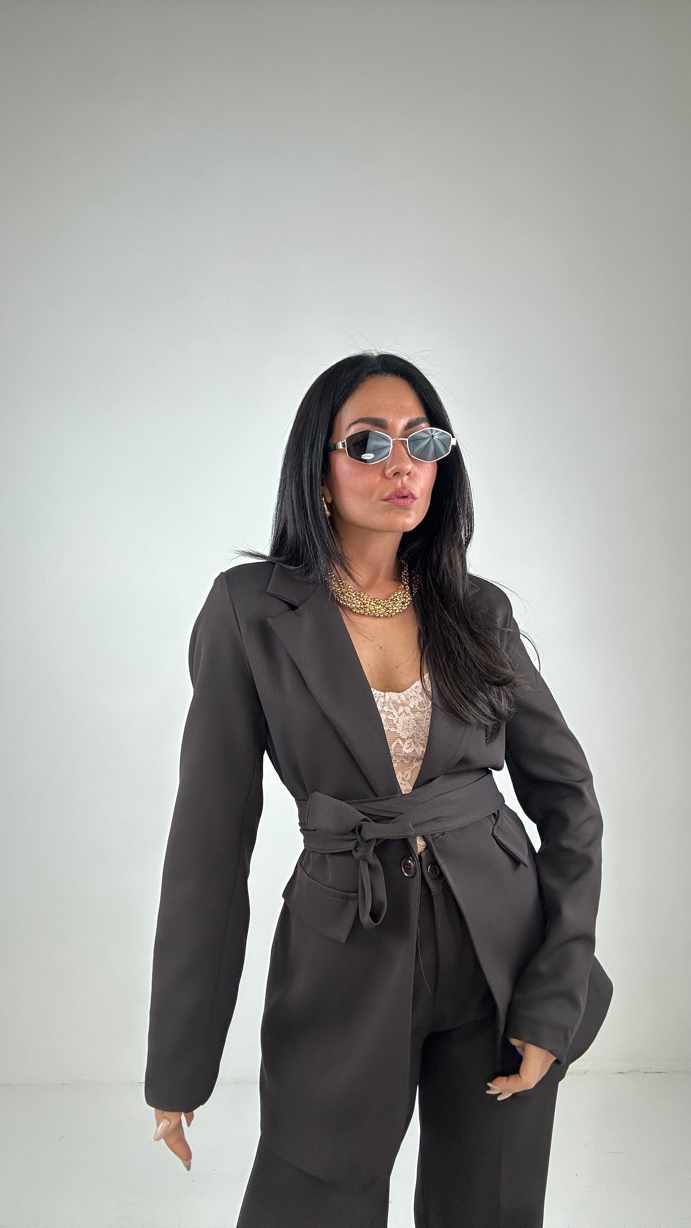 Tailleur CON CINTURA - MARRONE