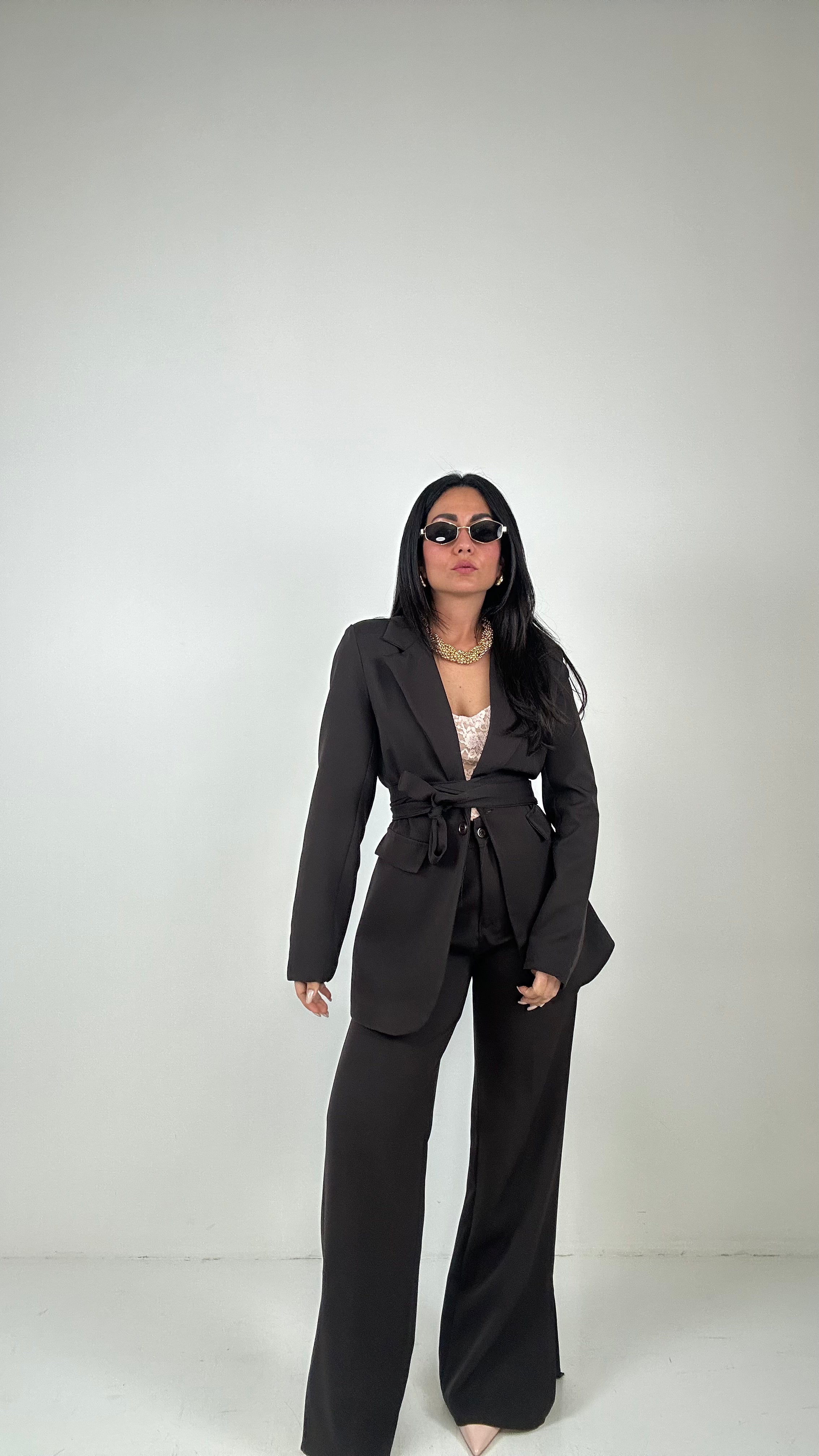 Tailleur CON CINTURA - MARRONE