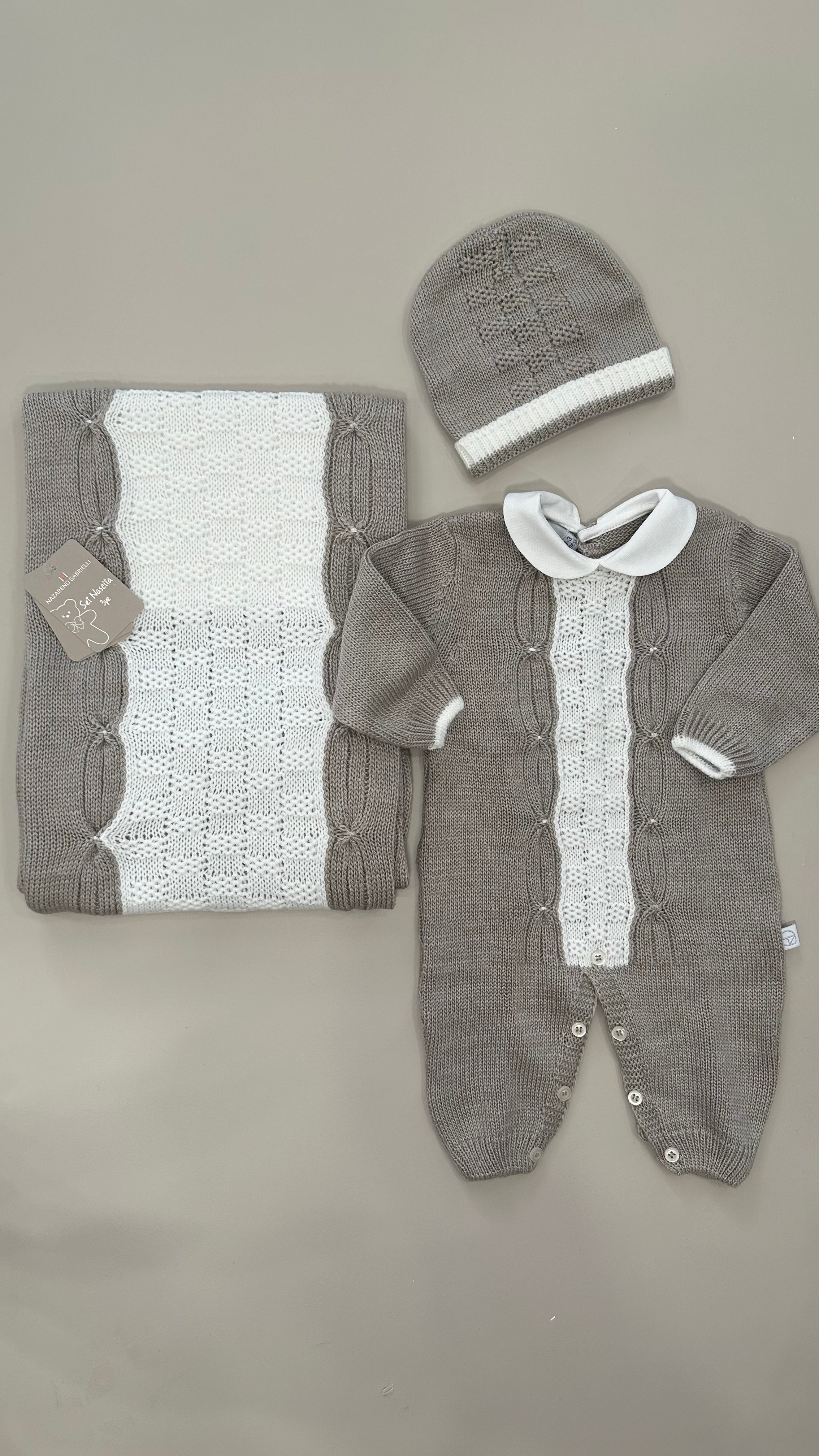 Set 3PZ TUTINA+COPER+CAPPELLO - BEIGE