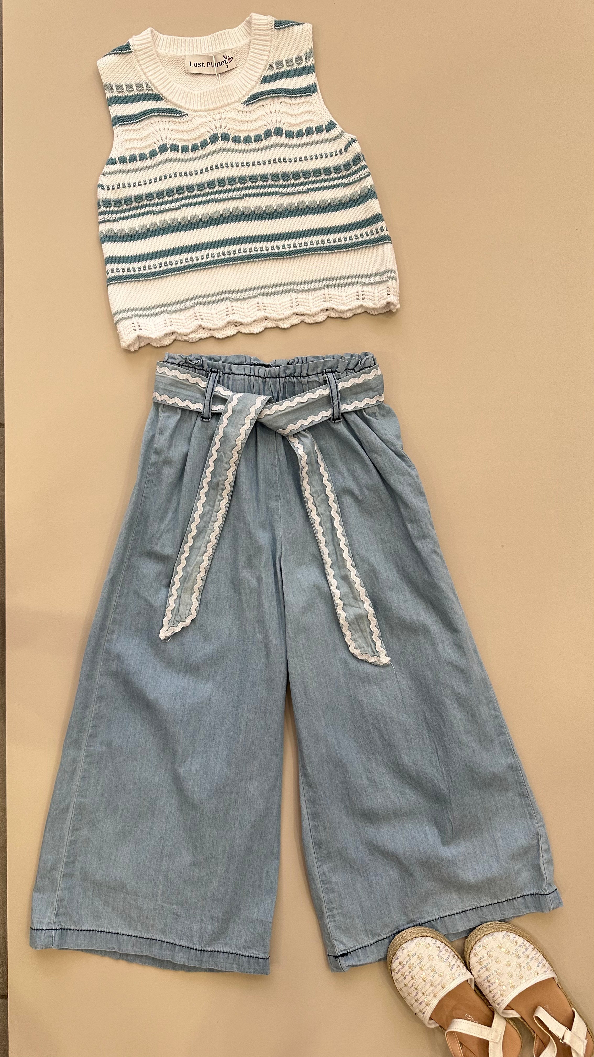 Pantalone JEANS PALAZZO 4-14A - JEANS