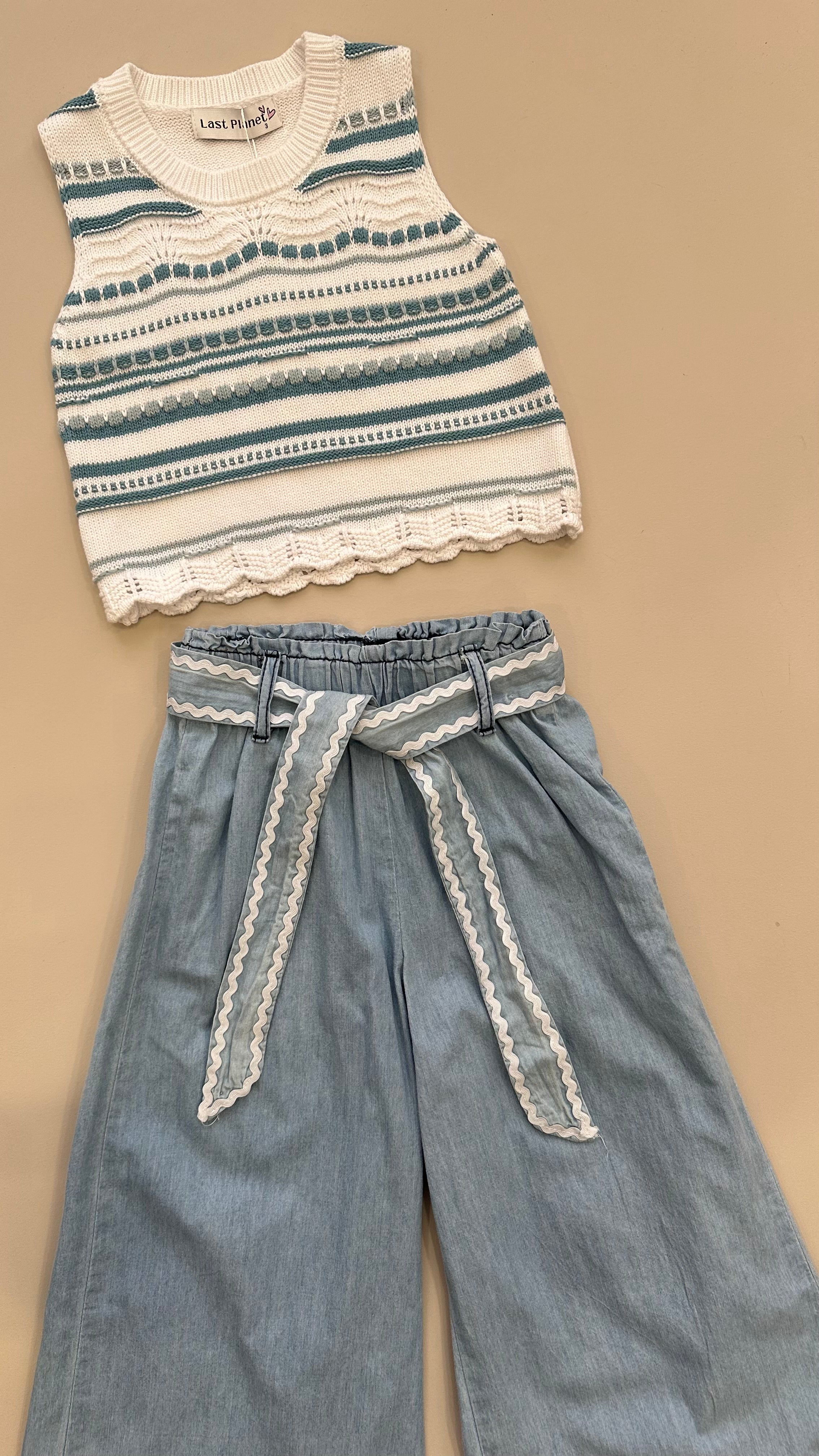 Pantalone JEANS PALAZZO 4-14A - JEANS
