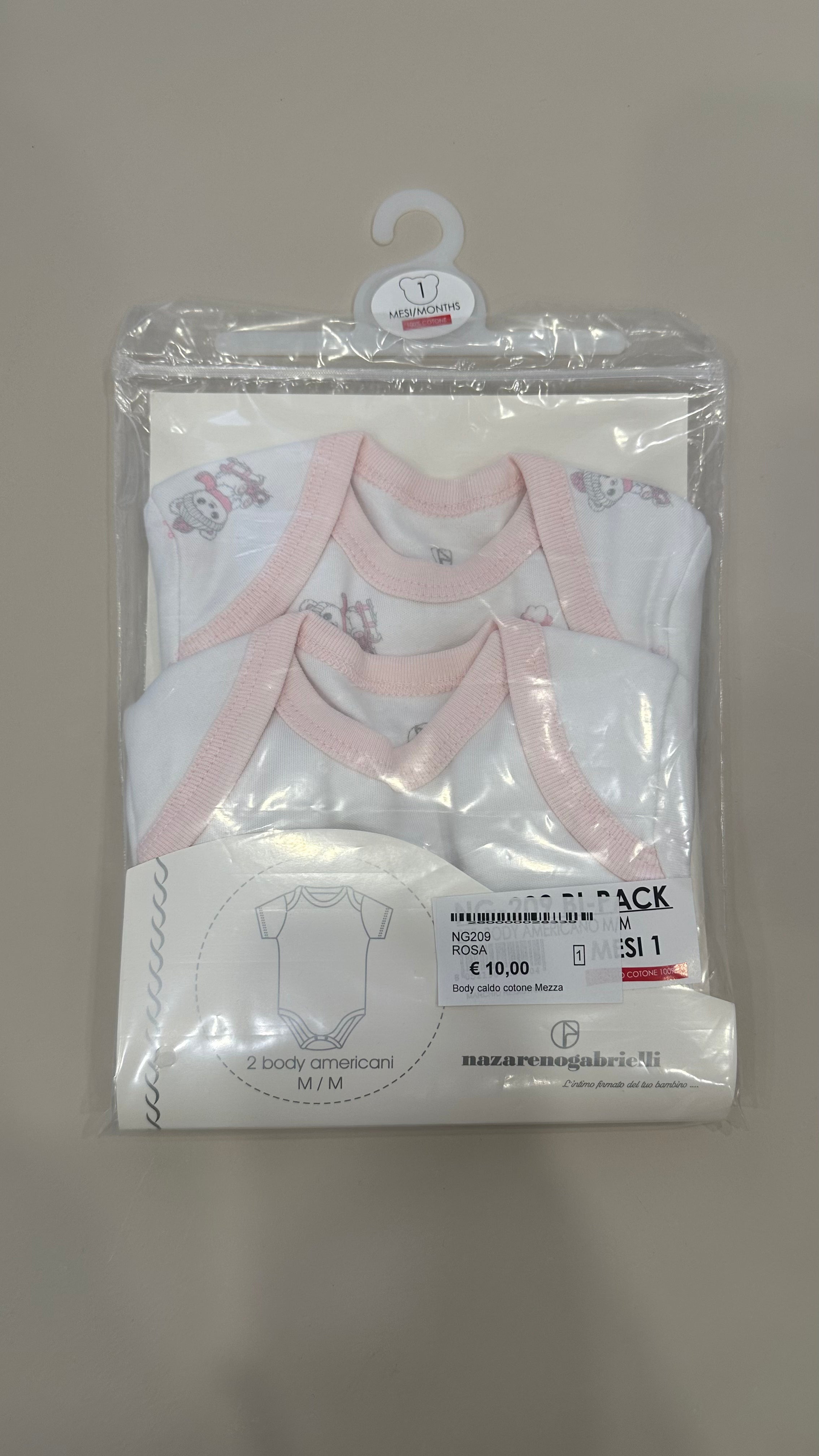 Body caldo cotone Mezza Manica NAZARENO 2PZ FANTAS - ROSA