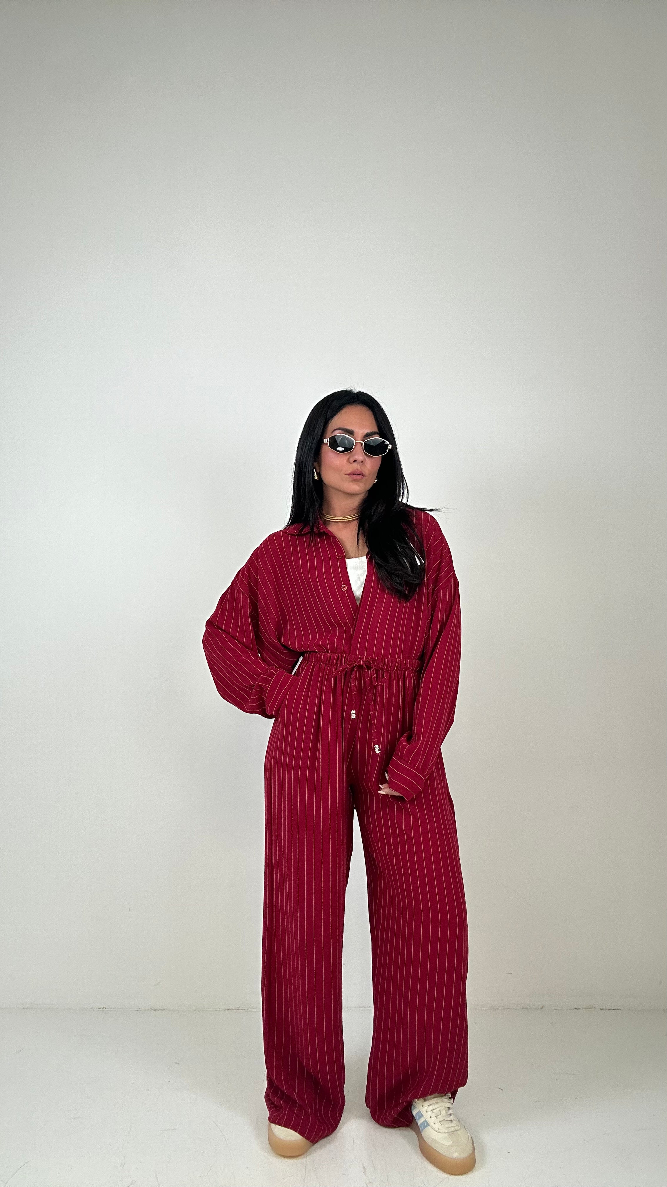 Coordinato con PANTALONE RIGHE - ROSSO