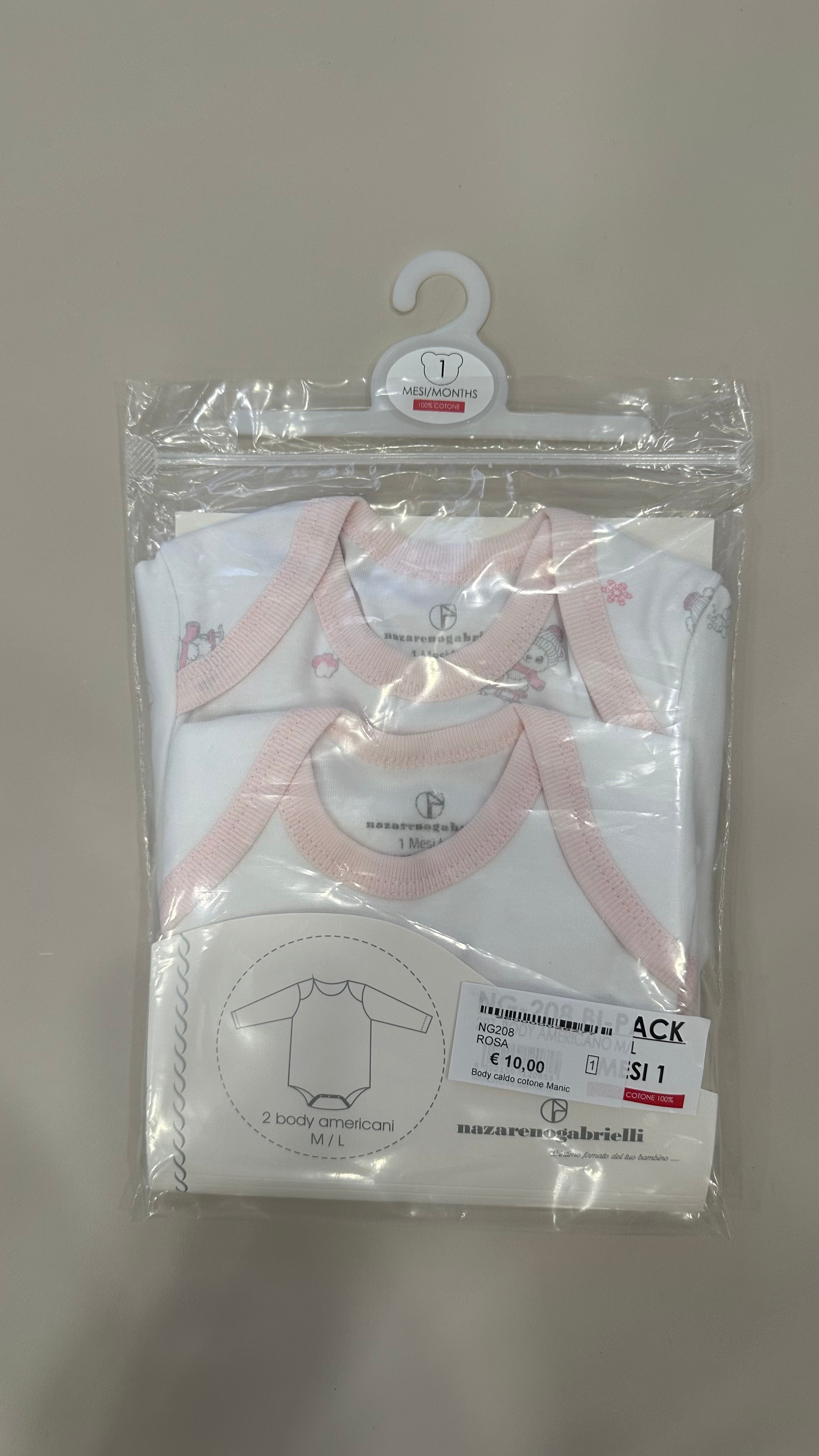 Body caldo cotone Manica lunga NAZARENO 2PZ FANTAS - ROSA