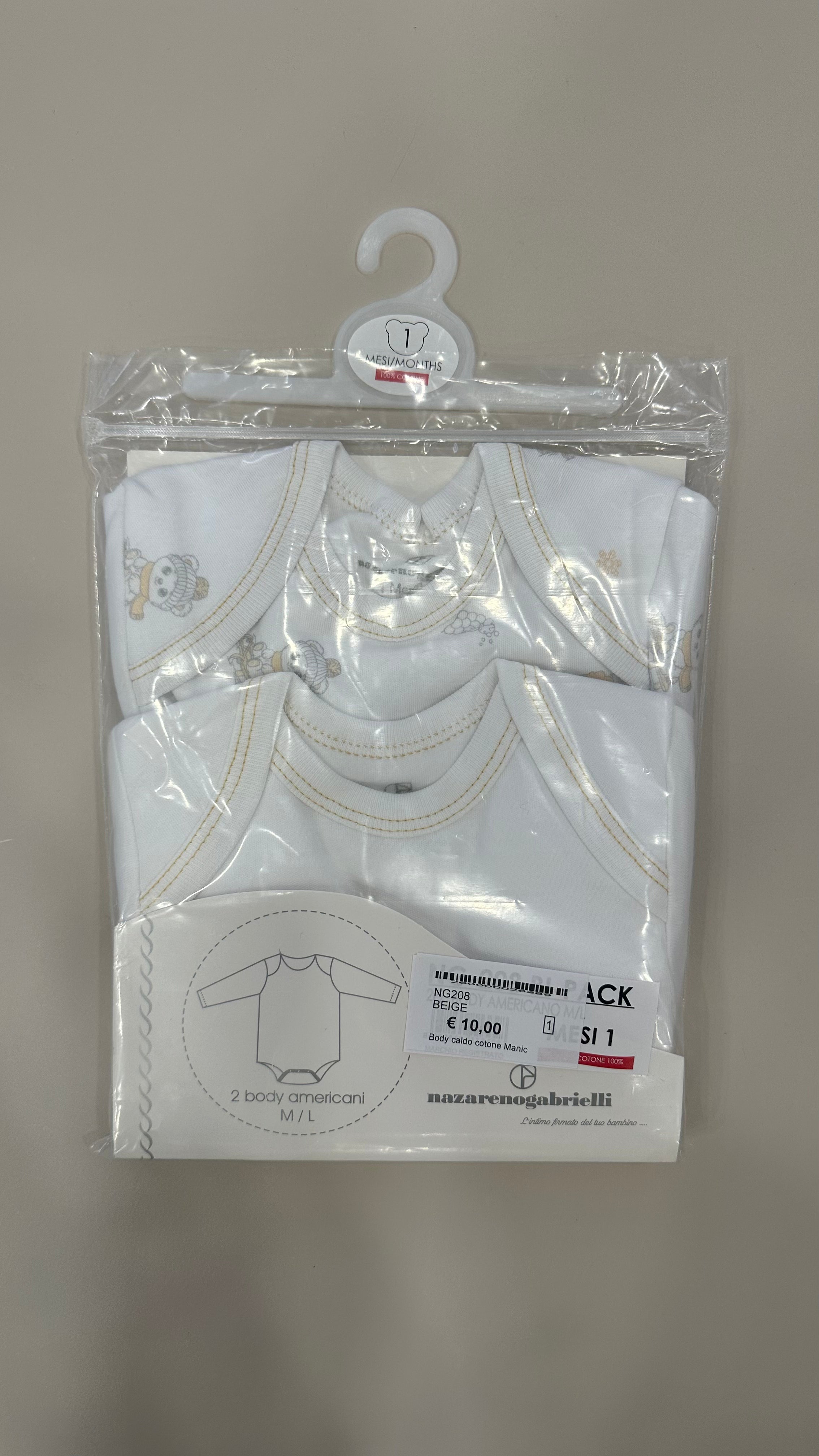 Body caldo cotone Manica lunga NAZARENO 2PZ FANTAS - BEIGE