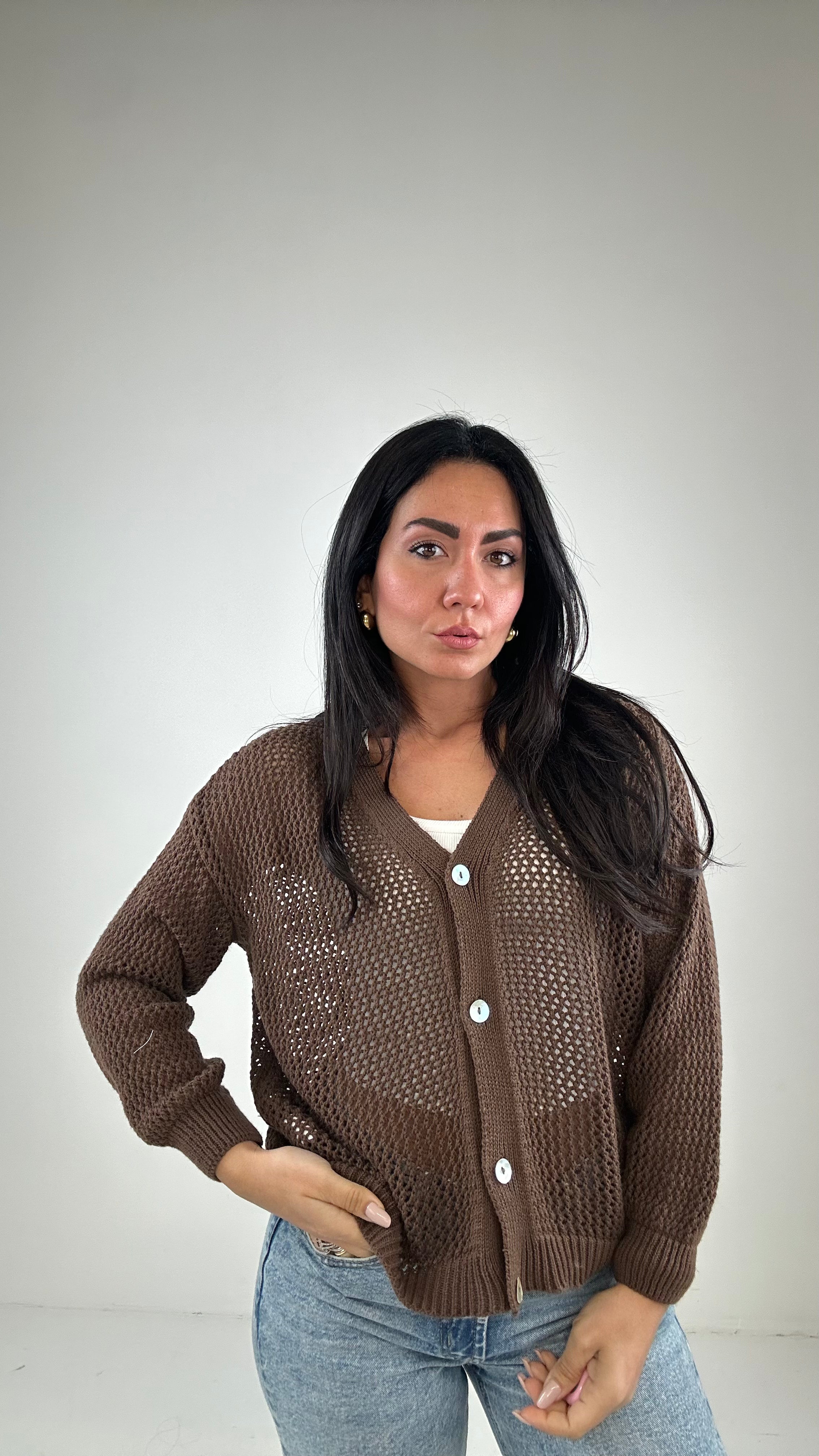 Cardigan TRAFOR - MARRONE