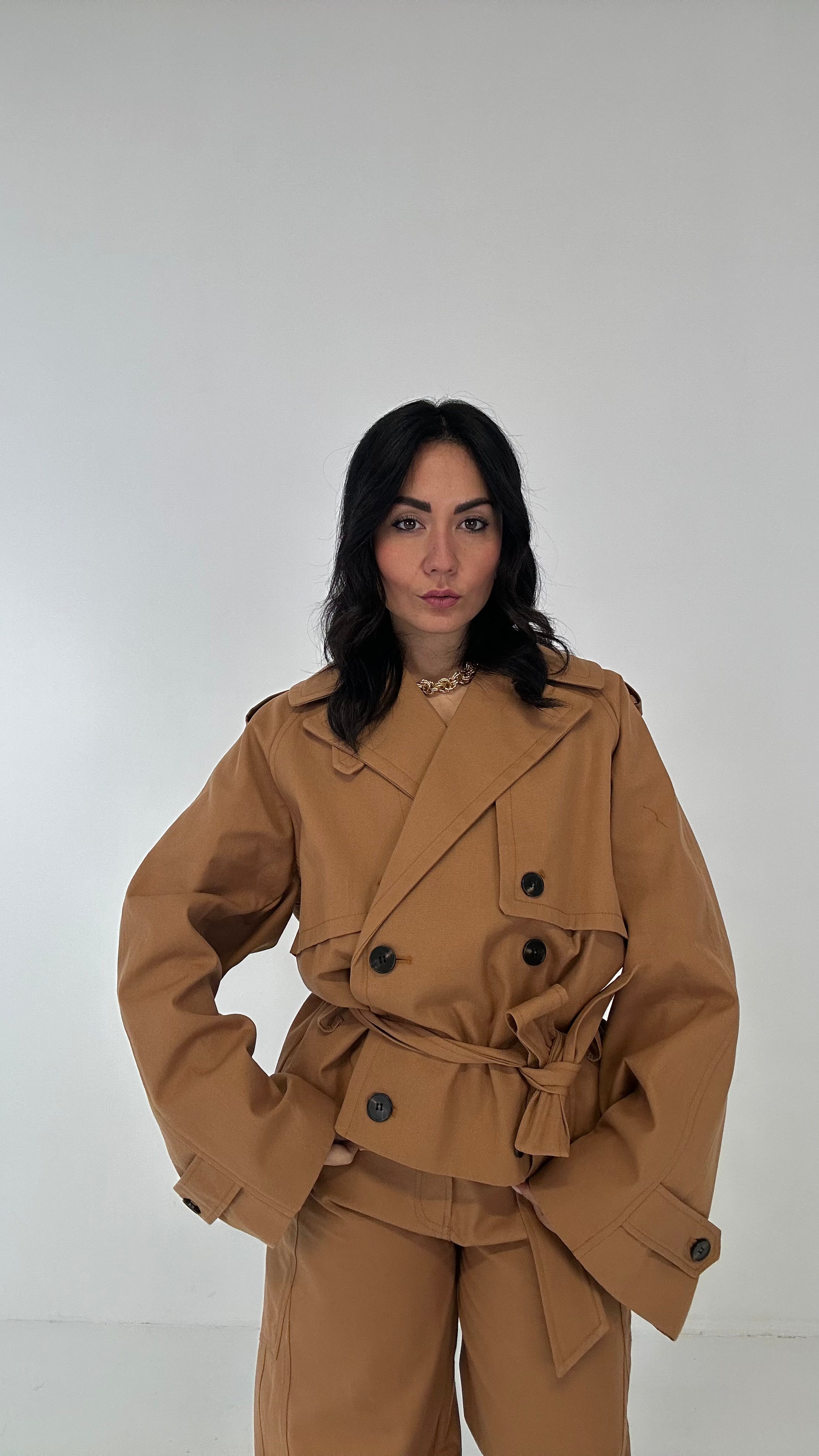 Trench LUMINA CON CINTURA - CAMMELLO