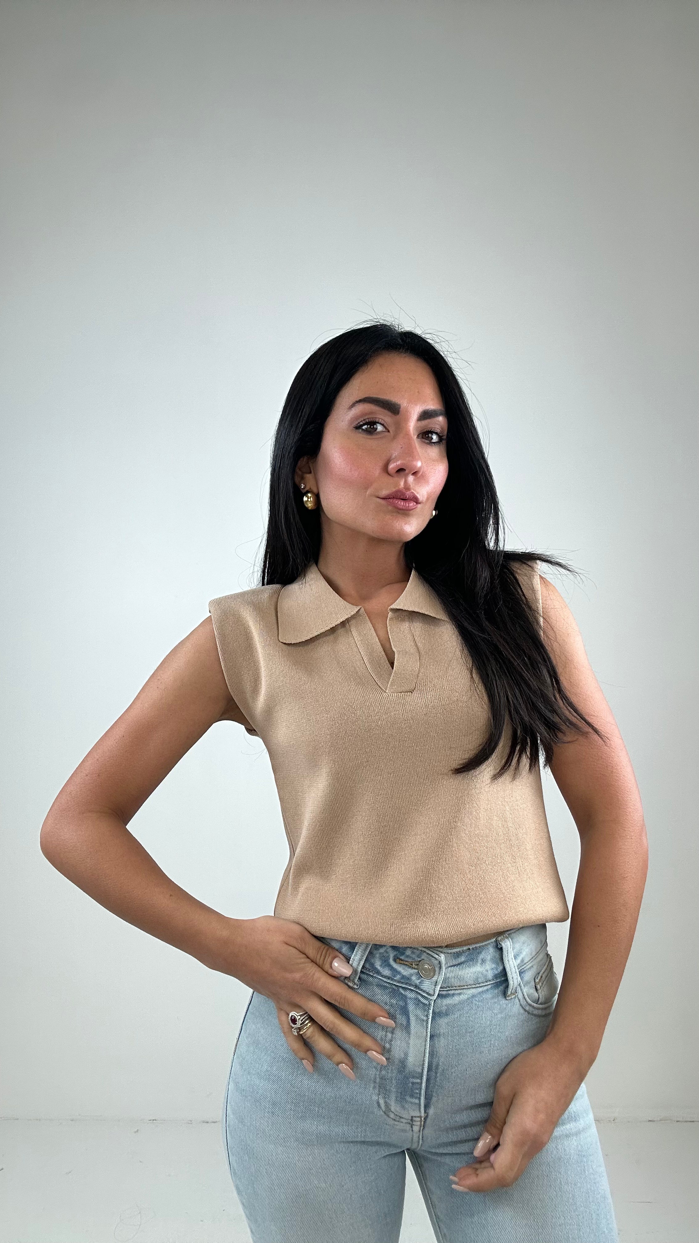Polo IN FILO SPALLINA - BEIGE
