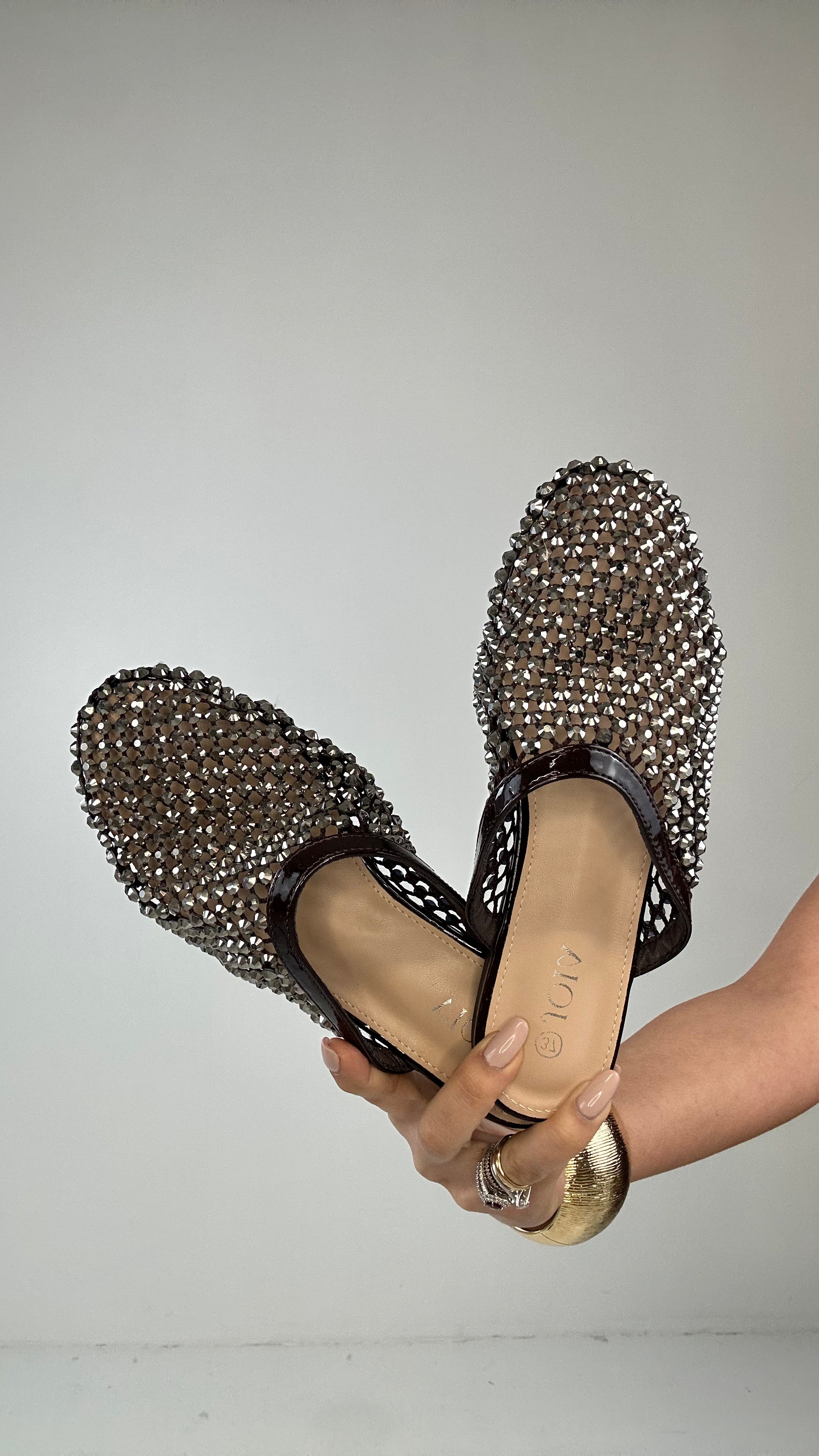 Sabot CON STRASS - MARRONE