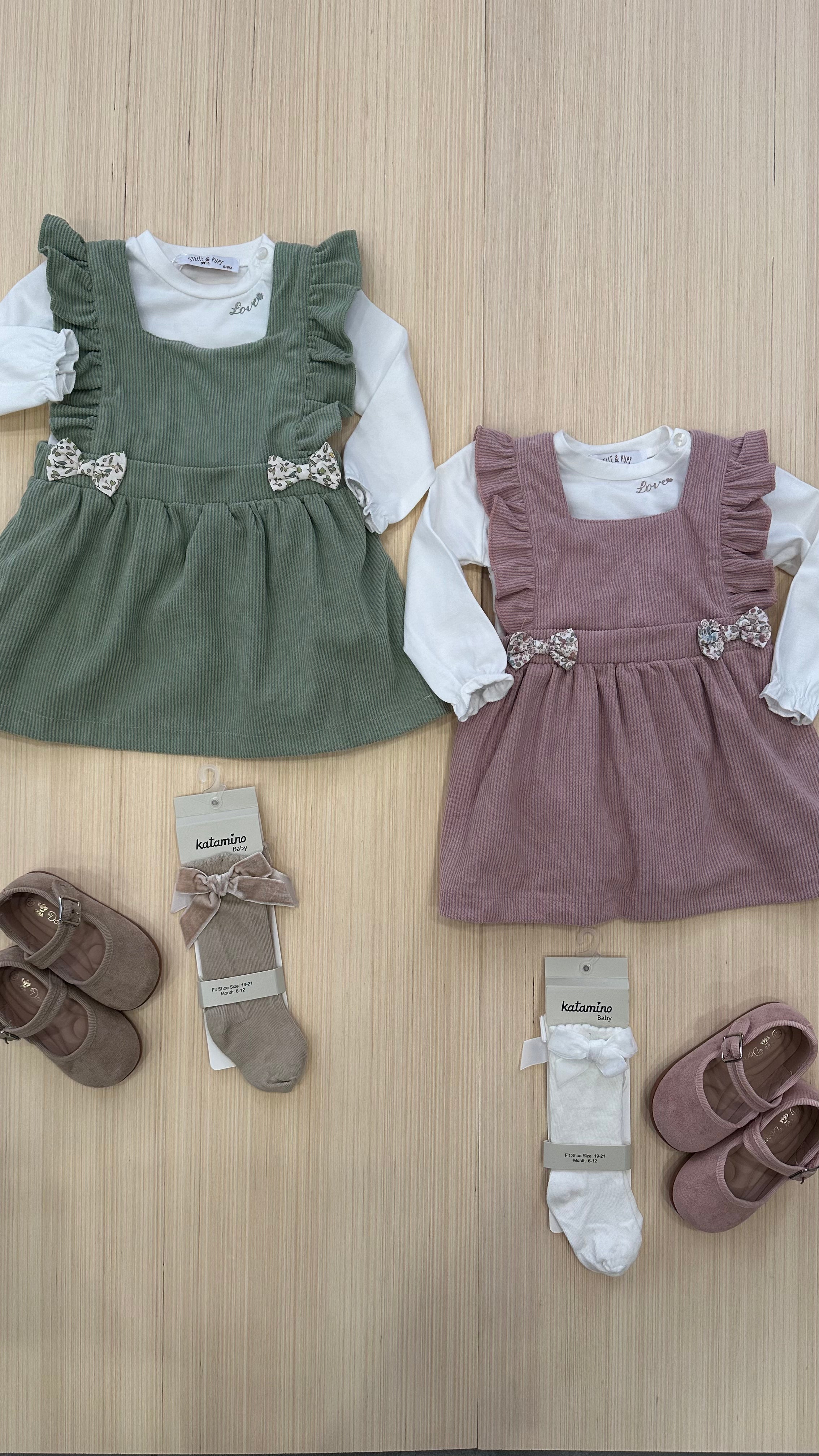Vestitino IN VELLUTO FIOCCHI 6-24M - ROSA