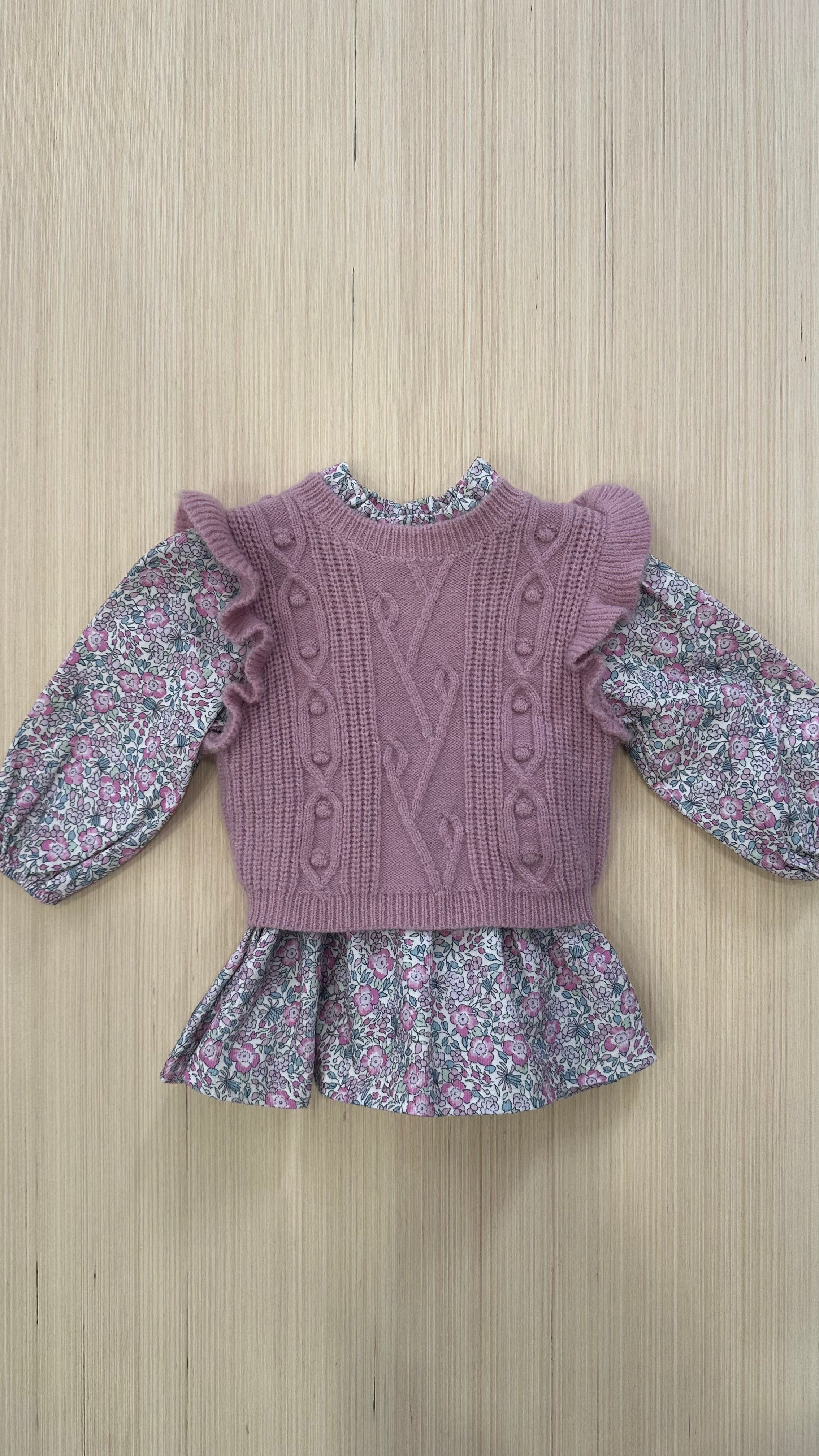 Vestitino CON GILET 3-18M - ROSA