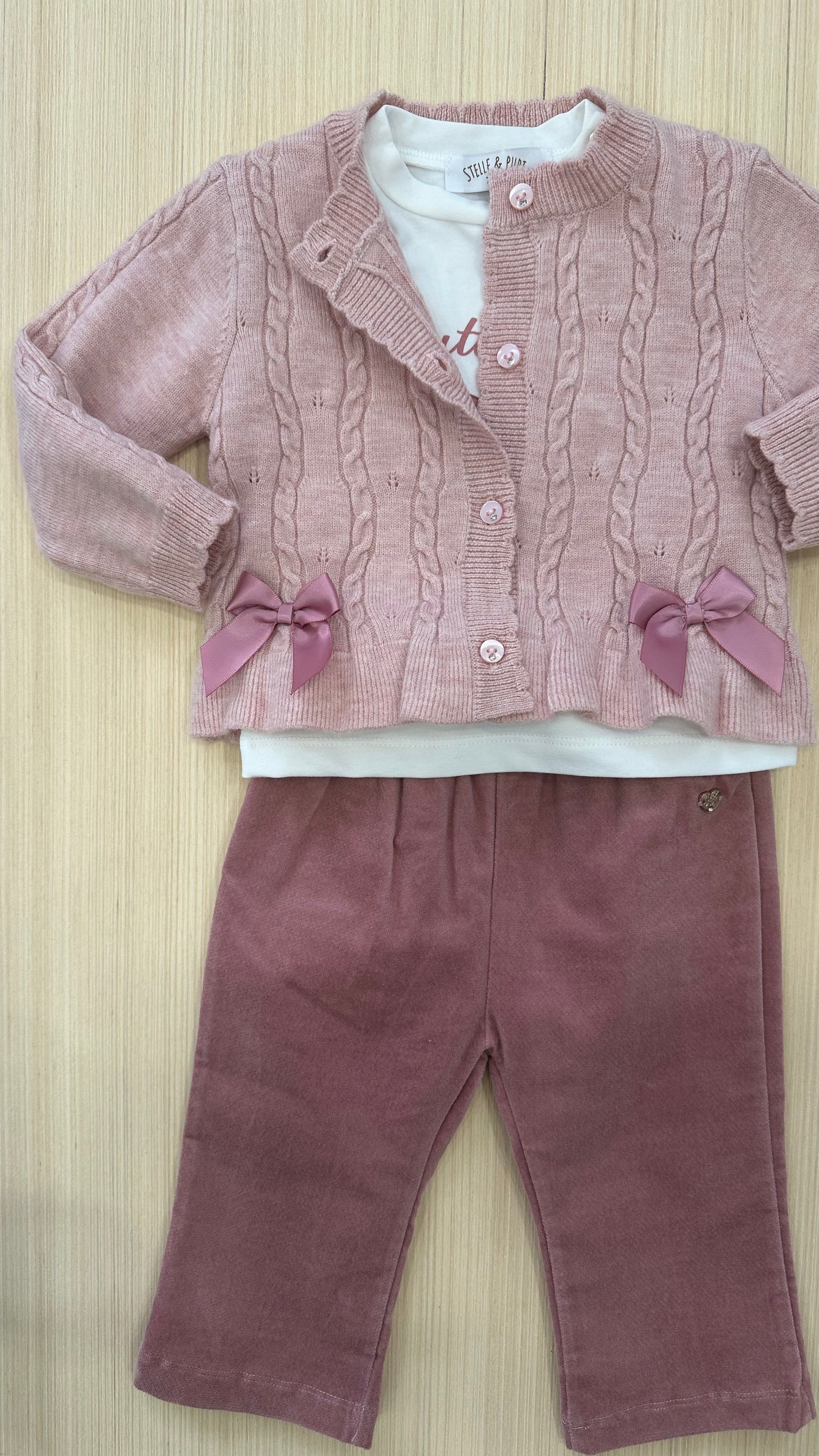Completo BUTTERFLY 3PZ 6-24M - ROSA