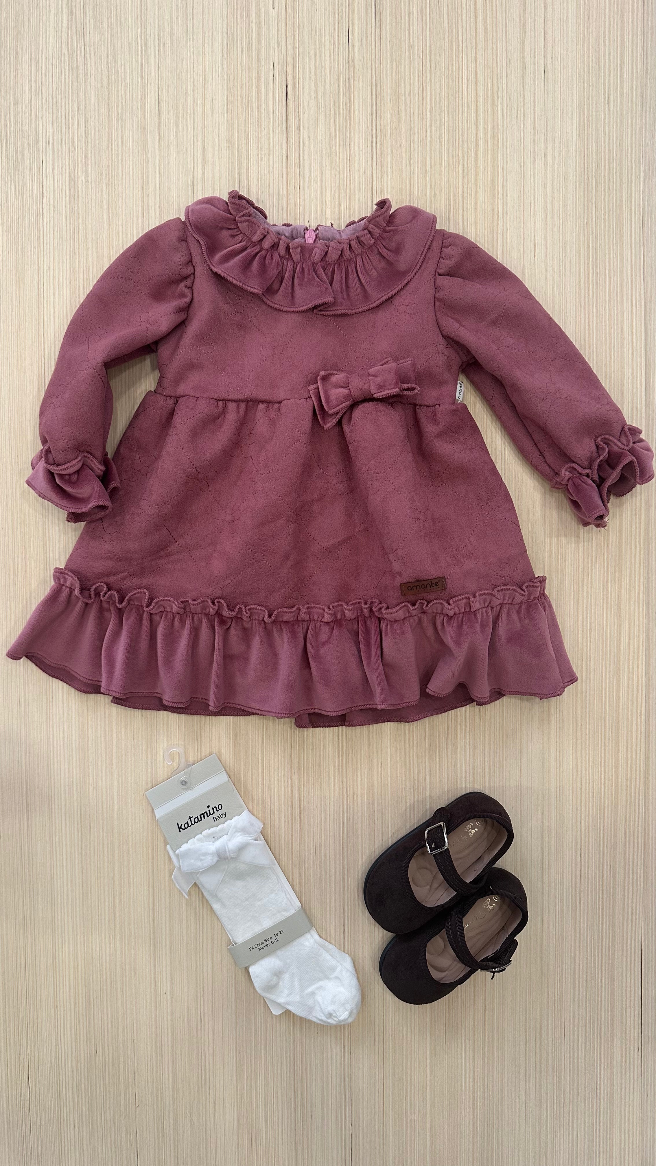 Vestitino AMANTE KIDS 6-24M - ROSA ANTICO
