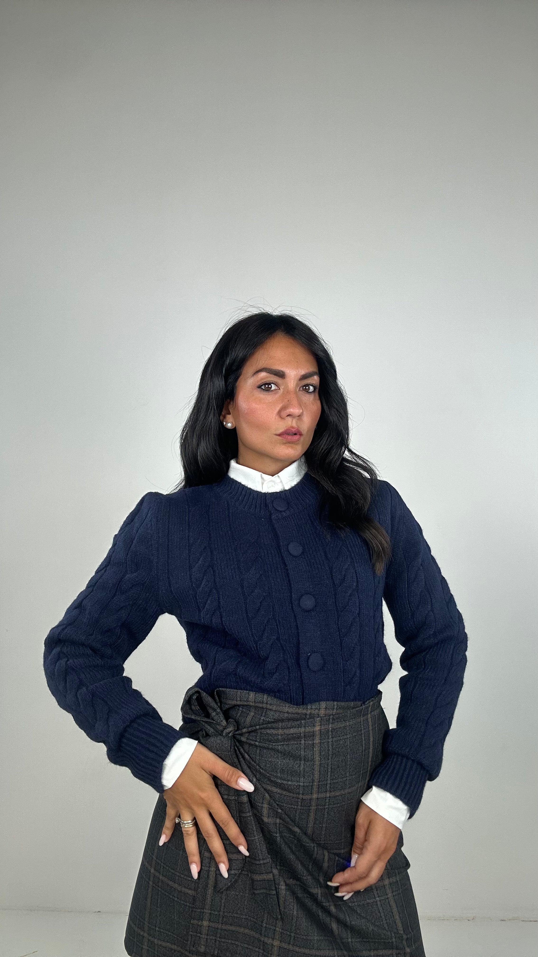 Cardigan TRECCIA WIN - BLU