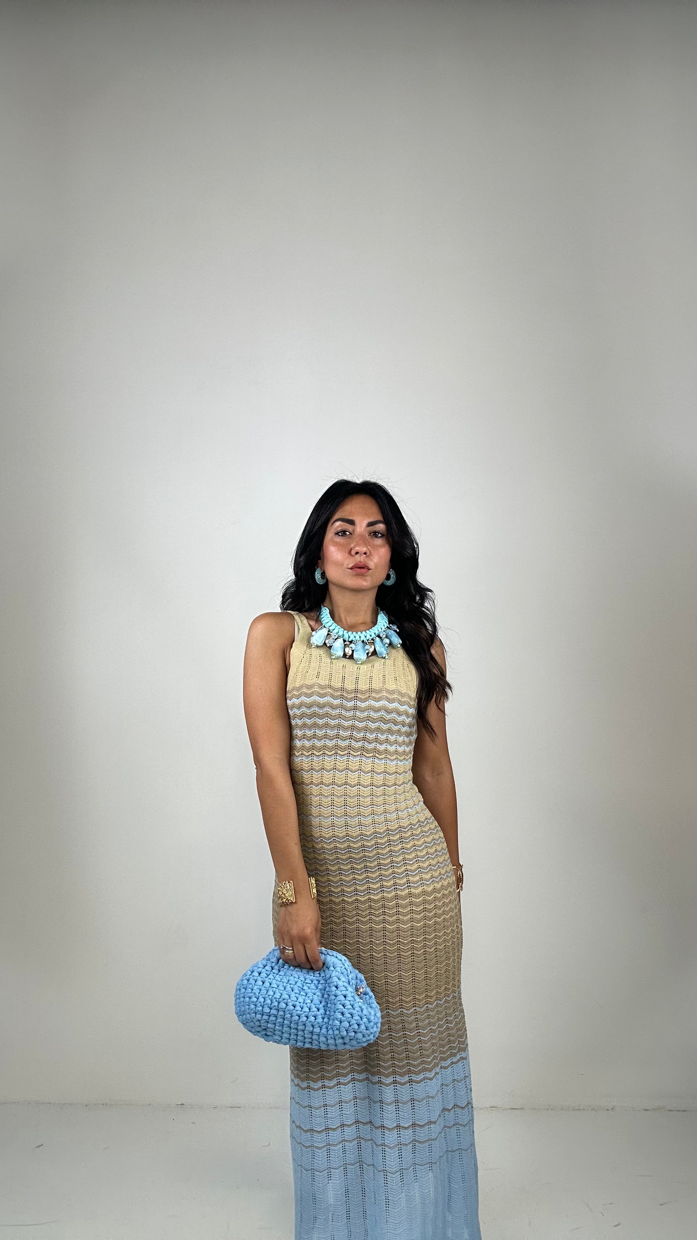 Vestito IN MAGLIA CARAIBI - BEIGE
