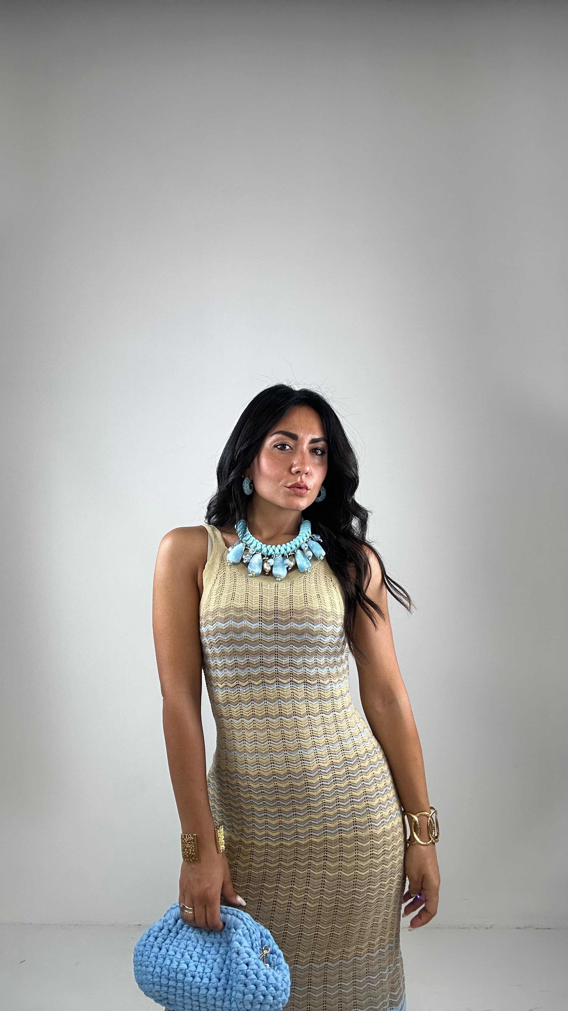 Vestito IN MAGLIA CARAIBI - BEIGE