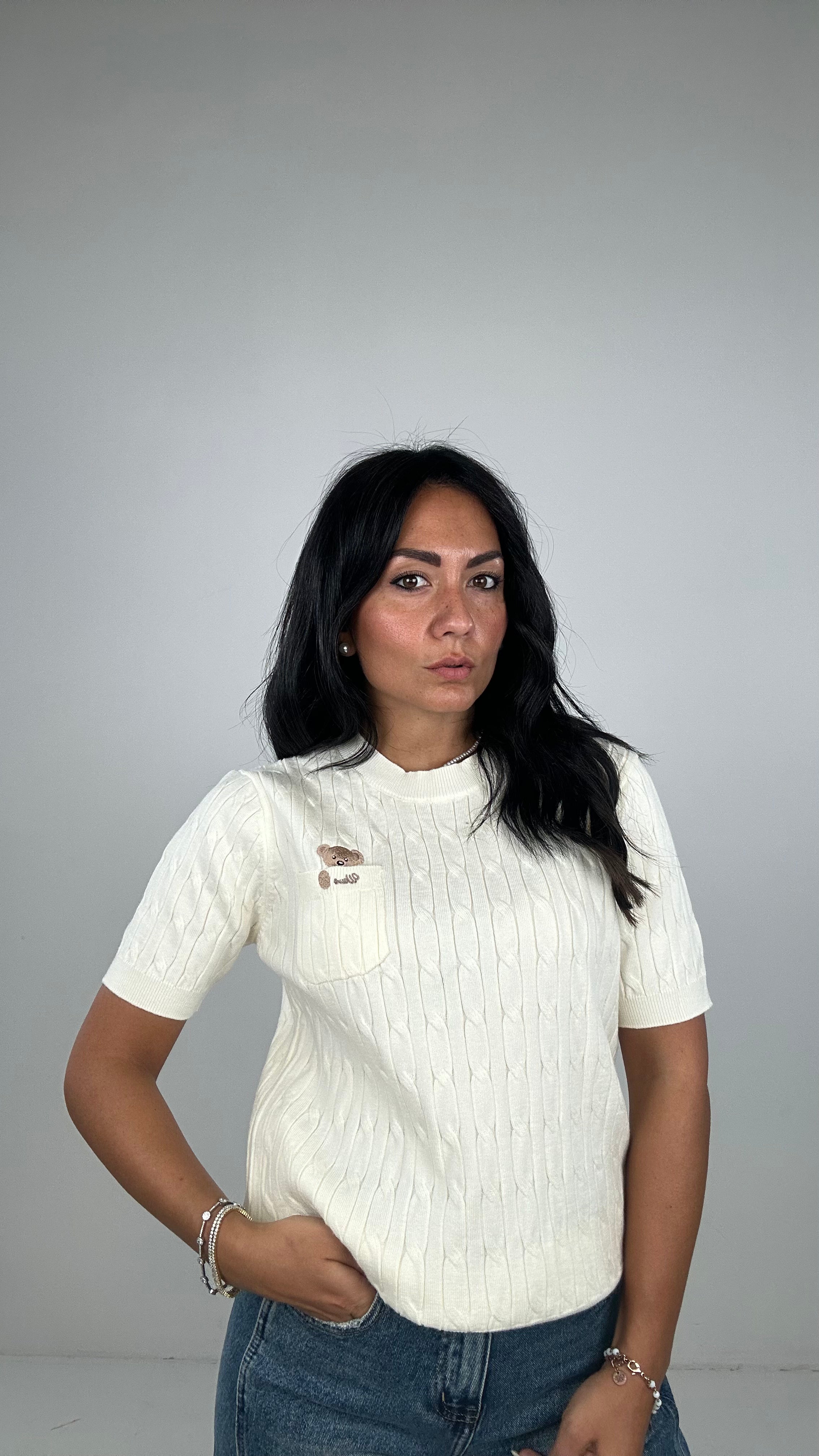 Maglia TASCHINO ORSETTO - PANNA