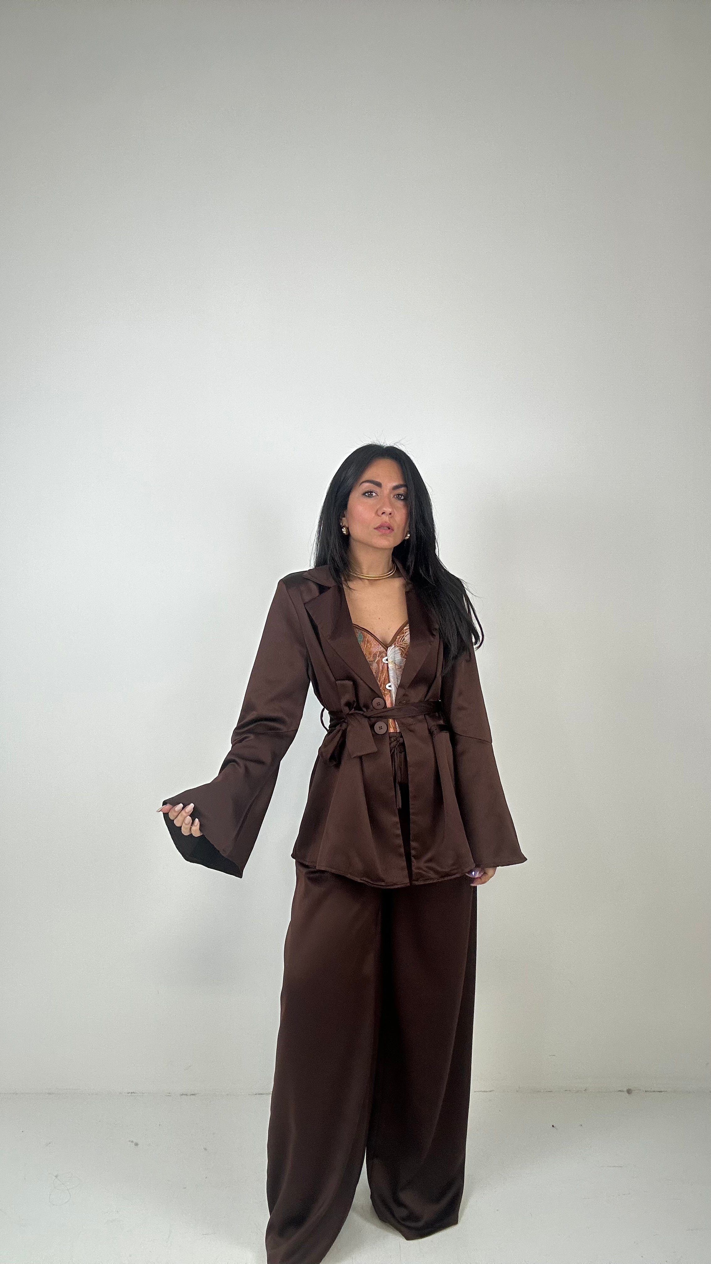 Tailleur SATIN - MARRONE