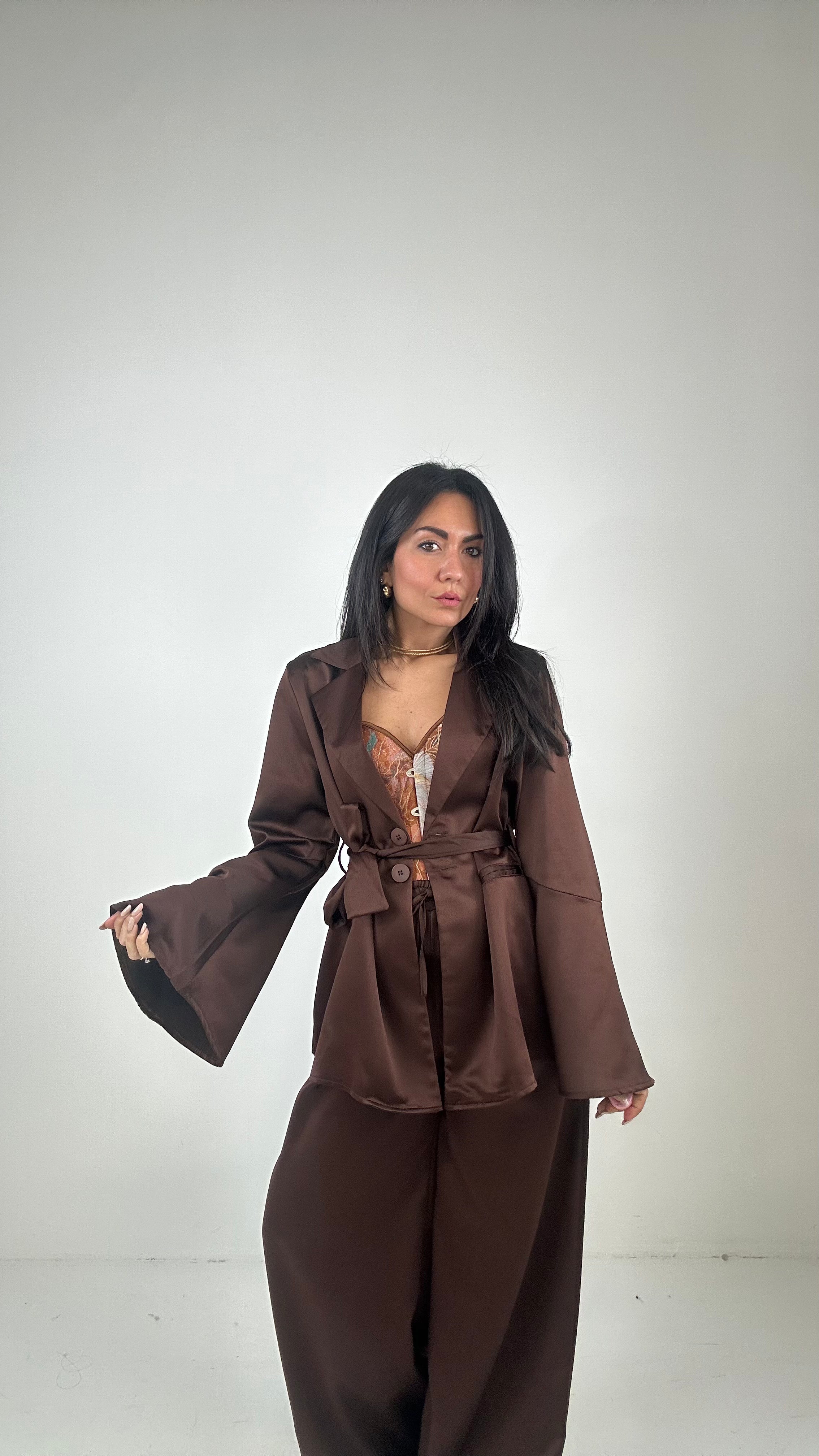 Tailleur SATIN - MARRONE