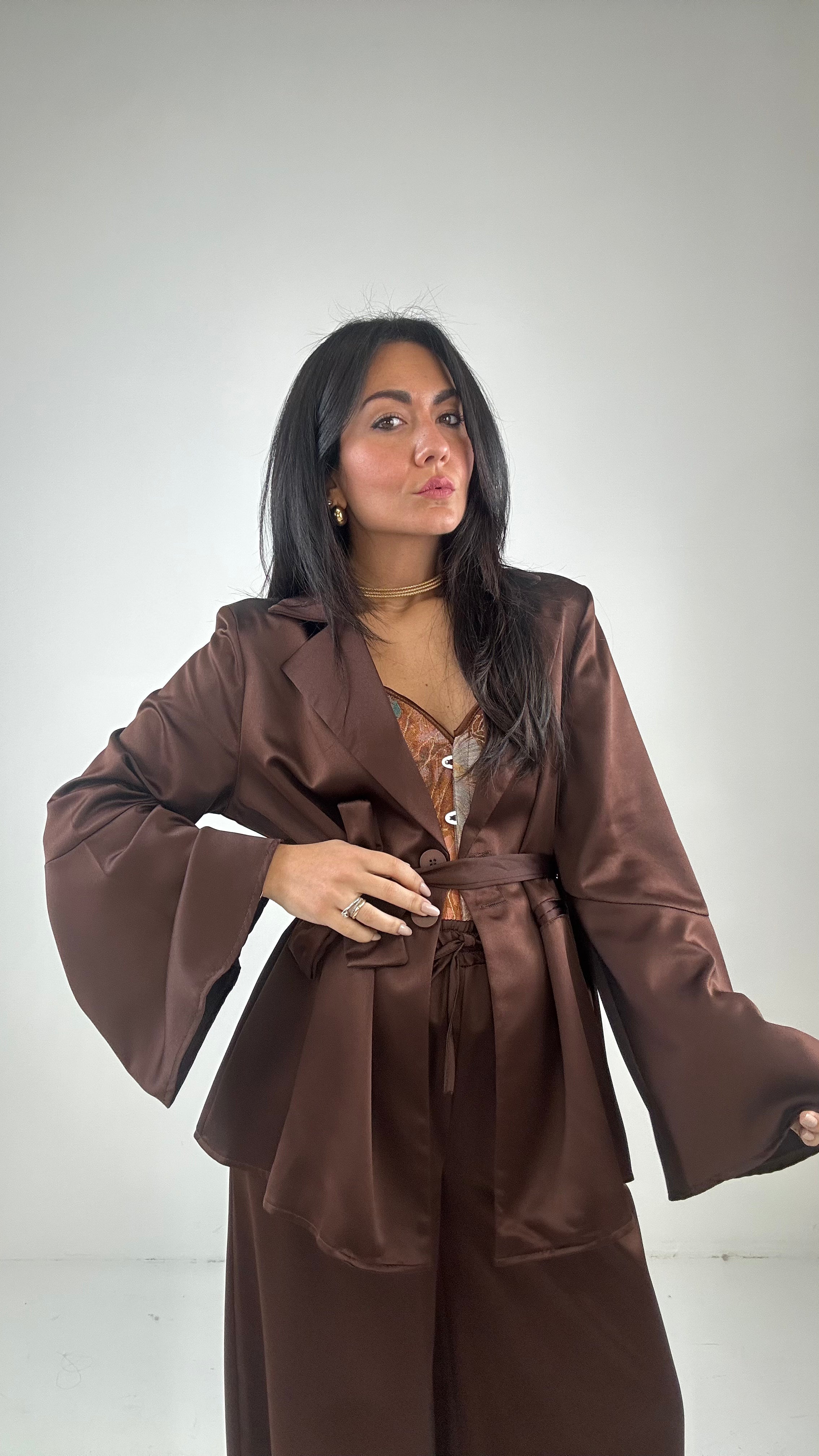 Tailleur SATIN - MARRONE