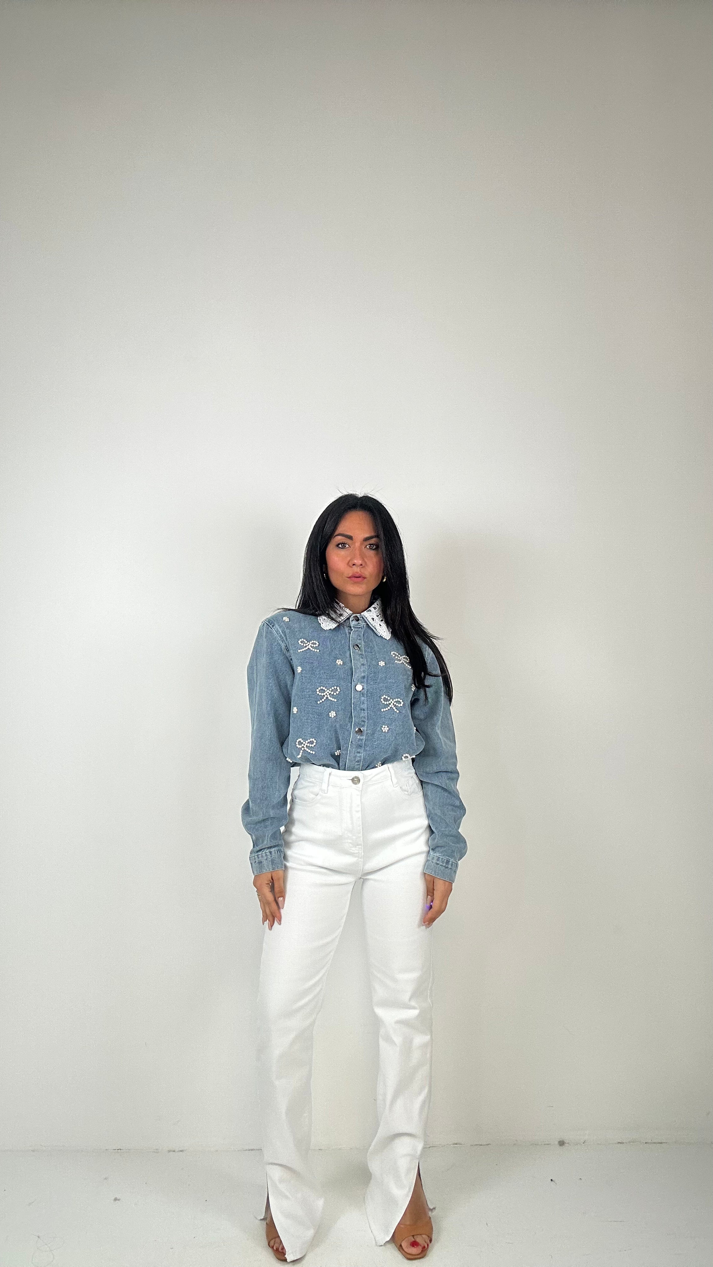 Jeans STRAIGHT SPACCHETTO - BIANCO