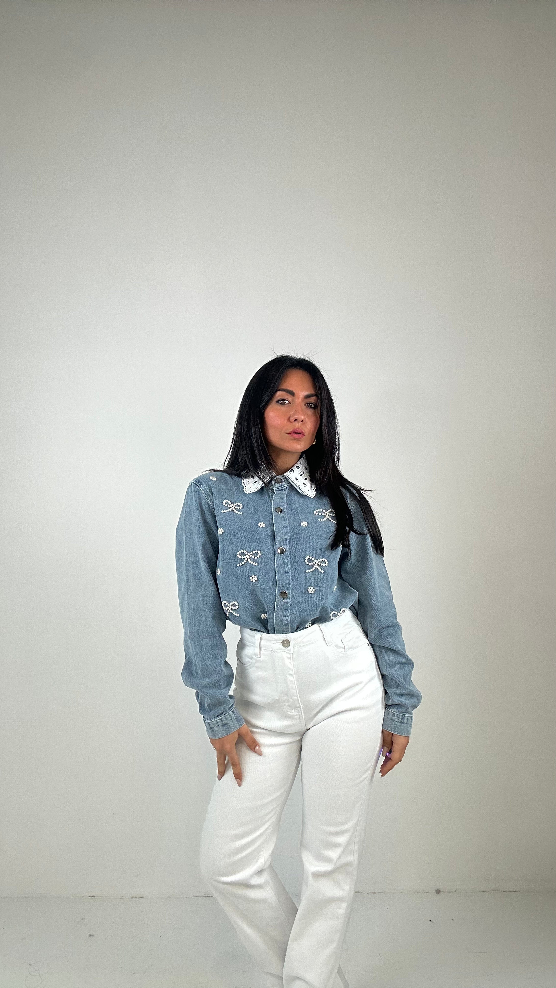Jeans STRAIGHT SPACCHETTO - BIANCO